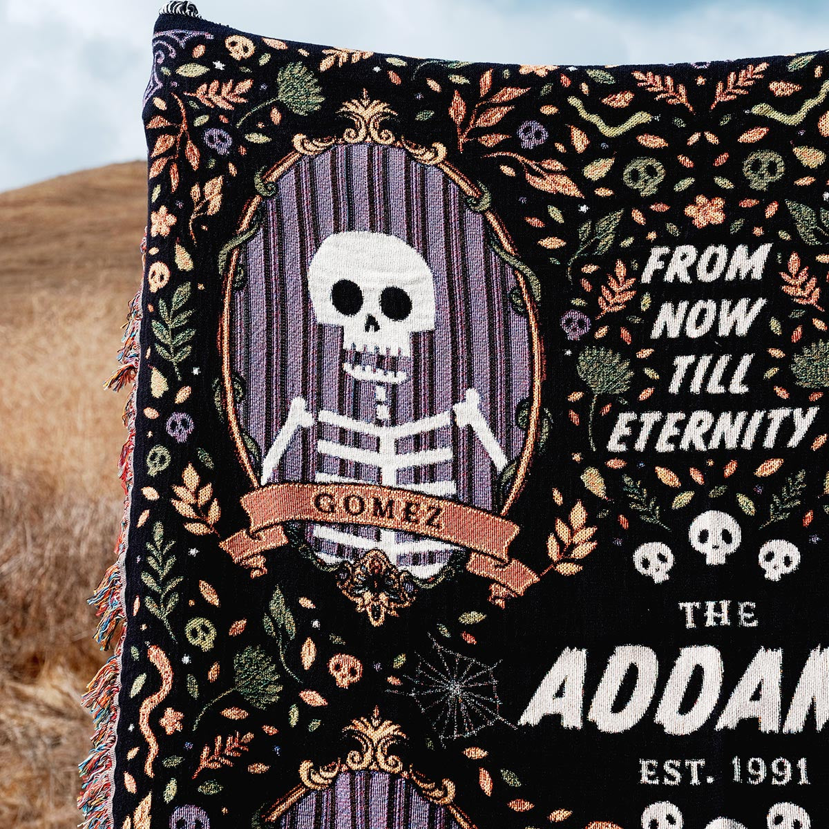 Personalized Spooky Four Framed Haunted Couple Woven Blanket