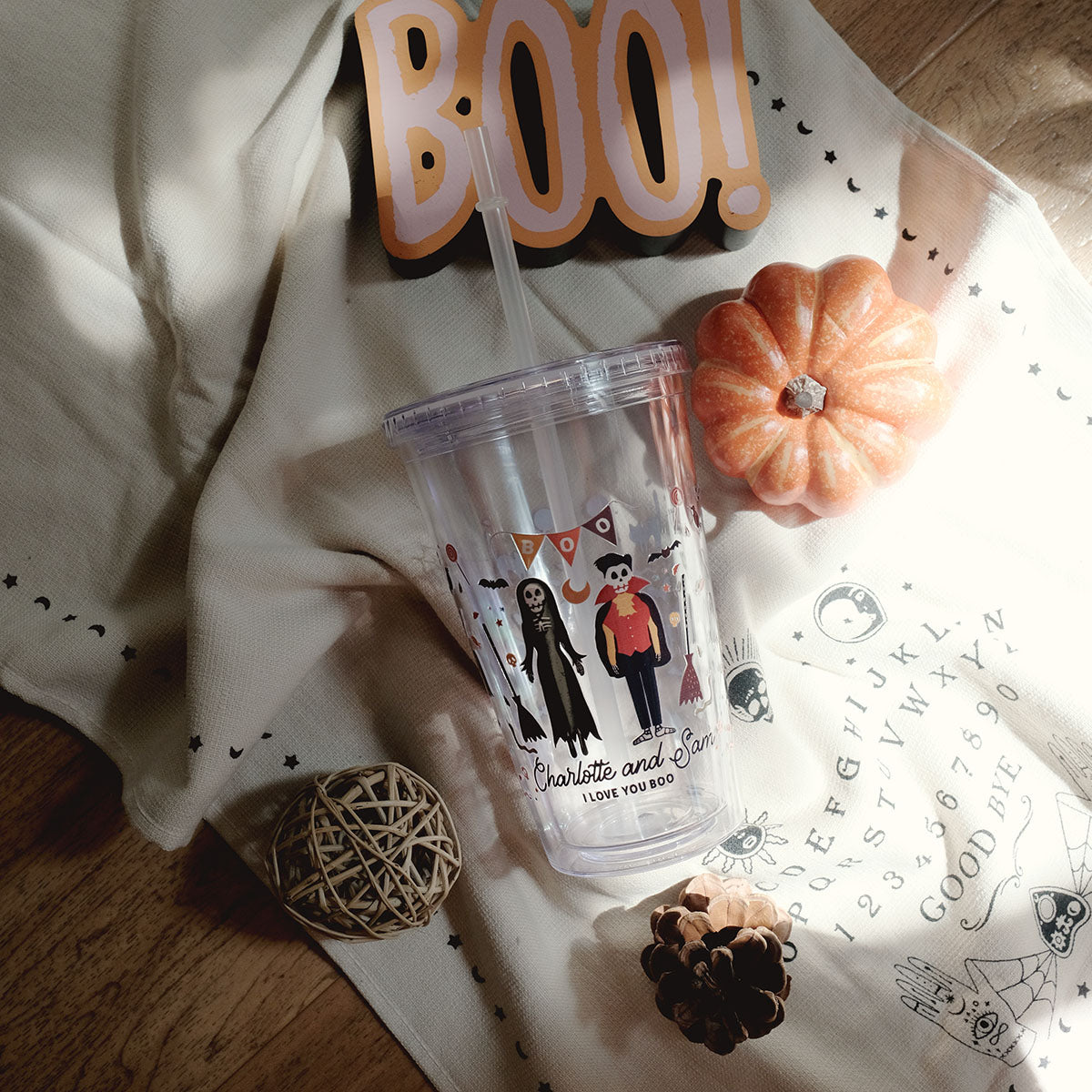 Personalized Spooky Couple Acrylic Cup - Relatable Basic
