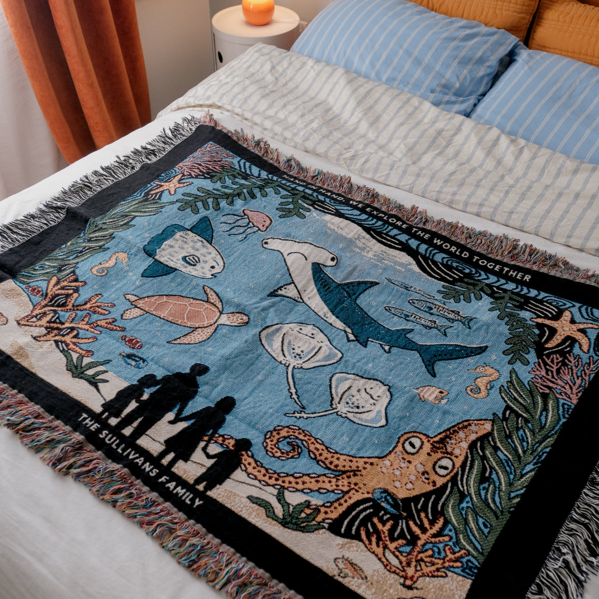 Personalized Aquarium Family Woven Blanket