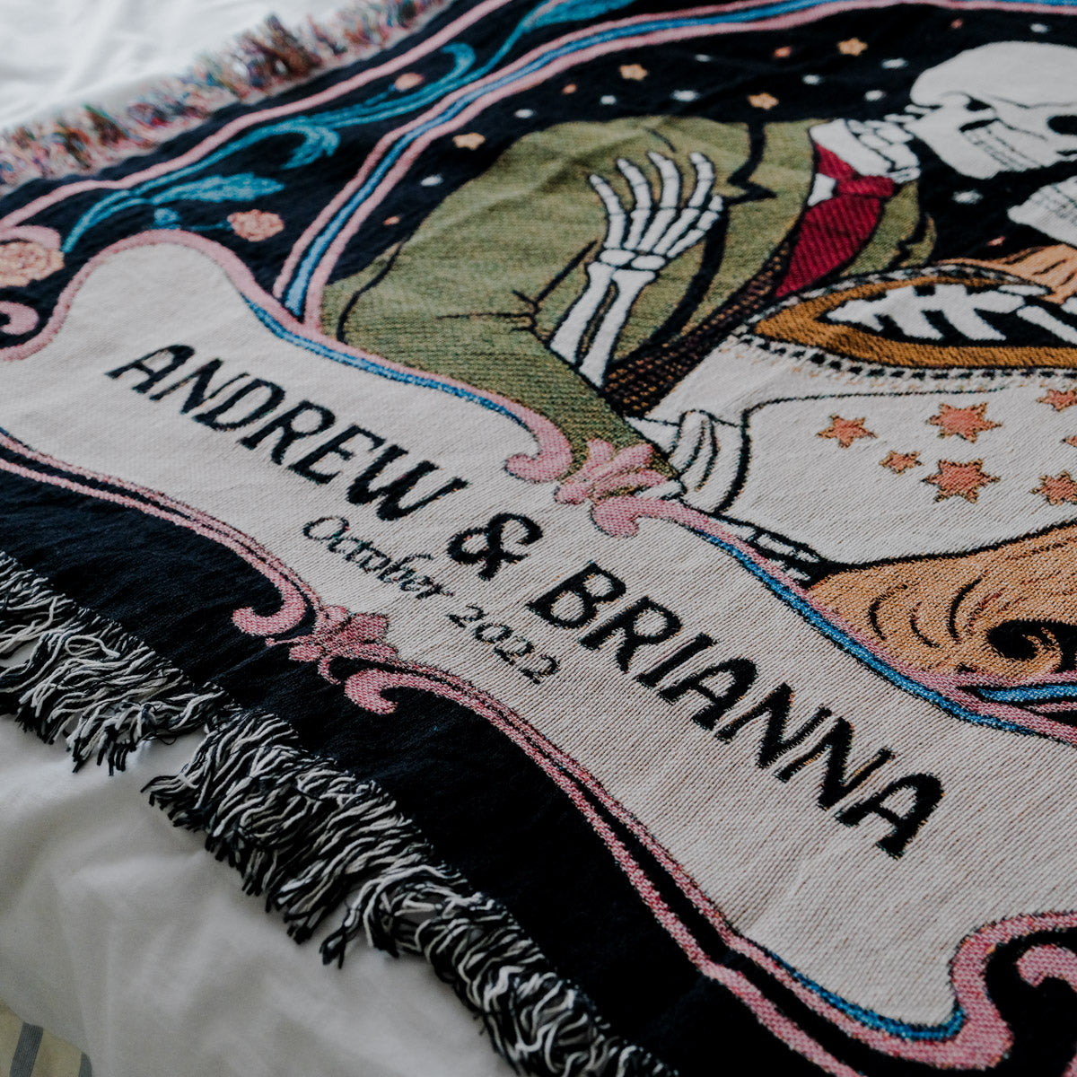Personalized "The Eternal Lovers" Couple Art Nouveau Woven Blanket