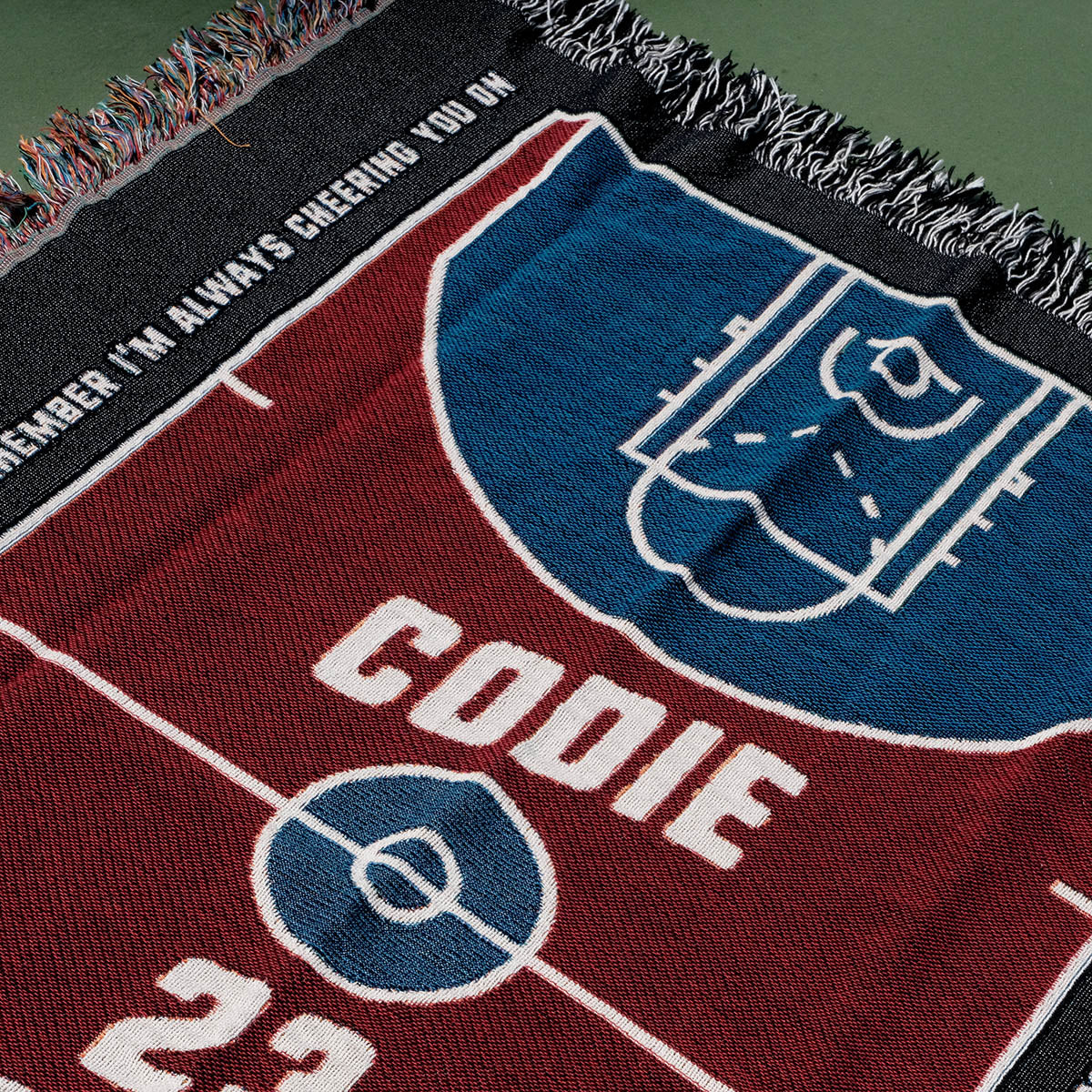 Personalized Basketball Woven Blanket