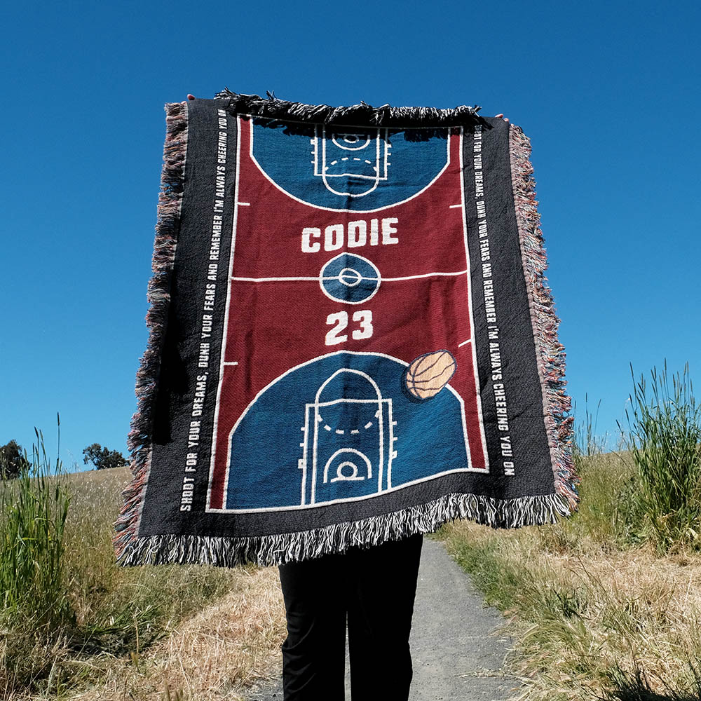 Personalized Basketball Woven Blanket