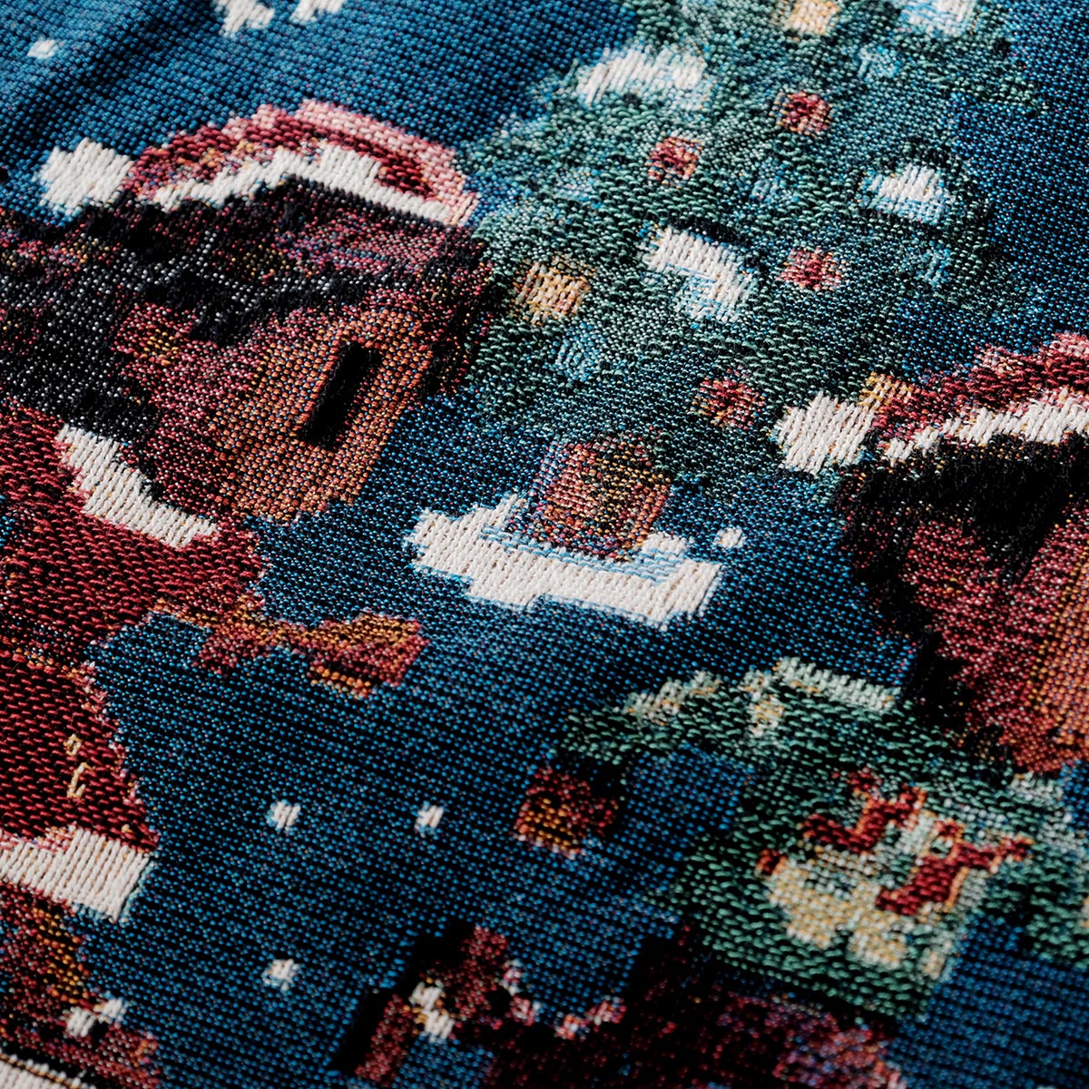 Personalized Retro 8-Bit Christmas Gaming Couple Woven Blanket