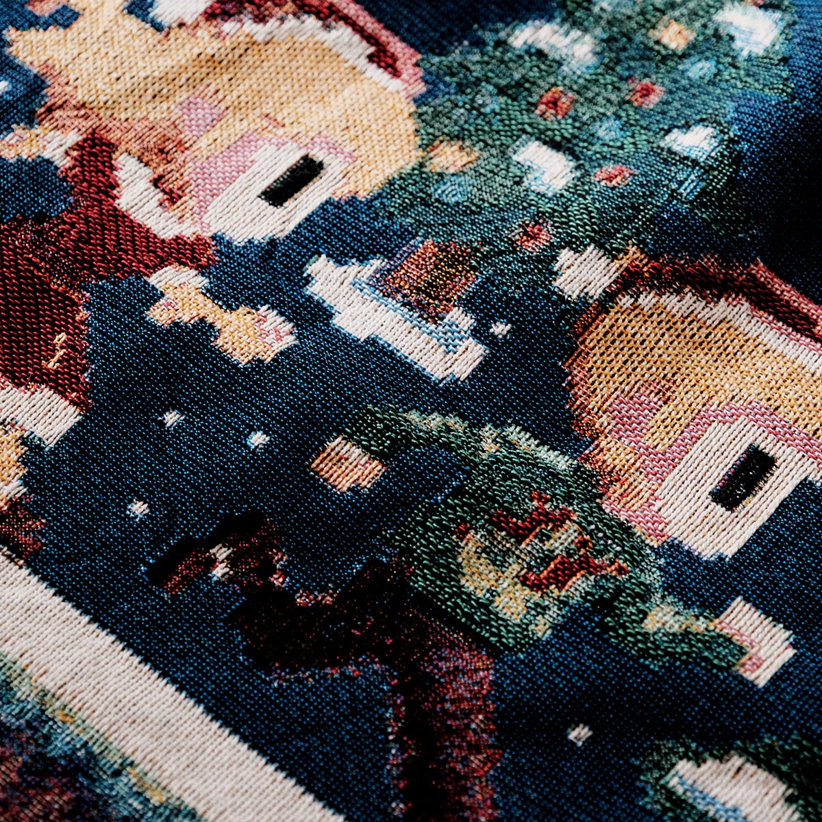 Personalized Retro 8-Bit Christmas Gaming Couple Woven Blanket