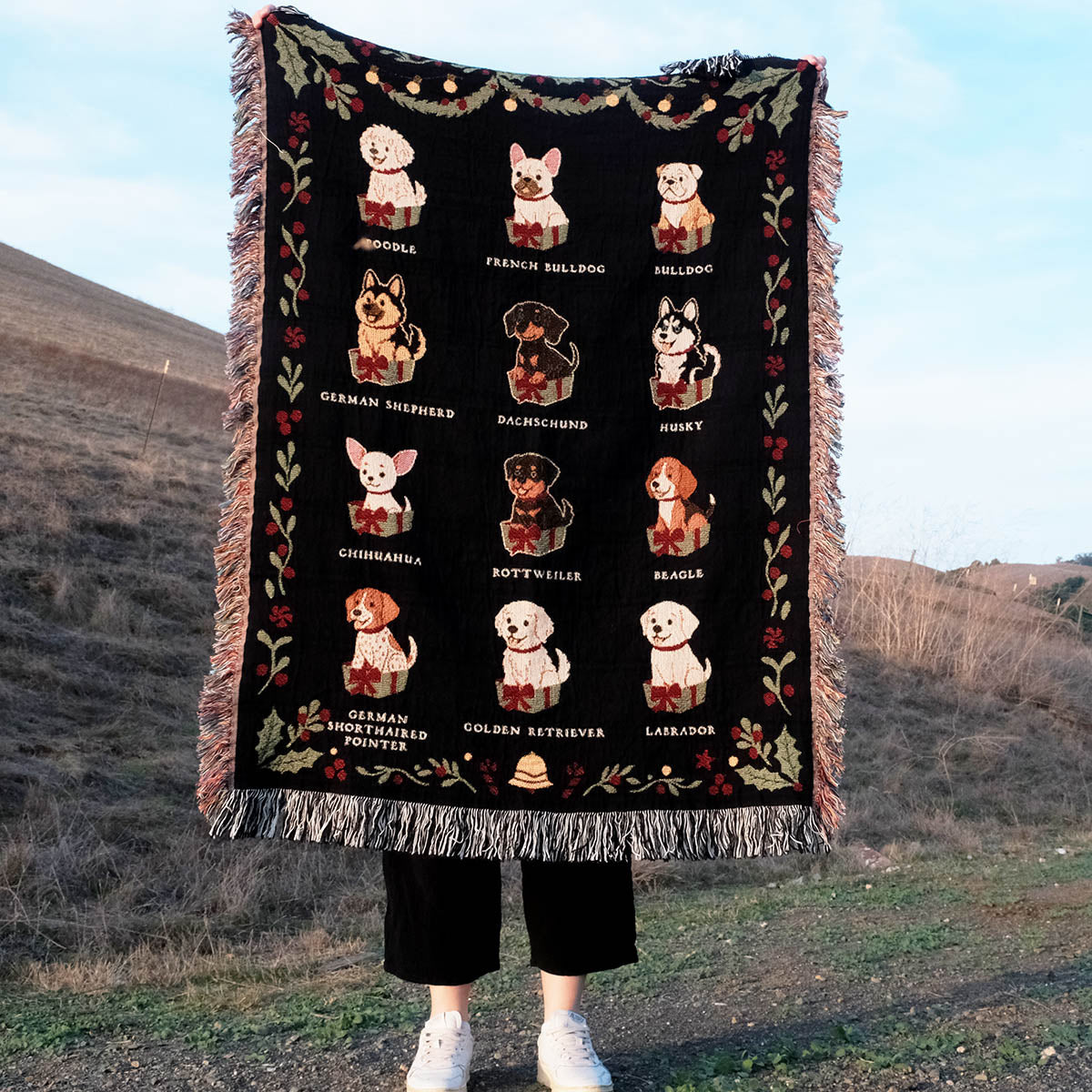 Personalized Dog Christmas Tree Blanket