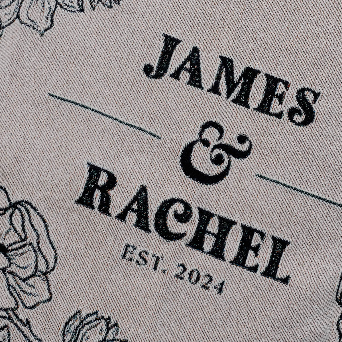 Personalized Timeless Floral Bliss Couple Woven Blanket