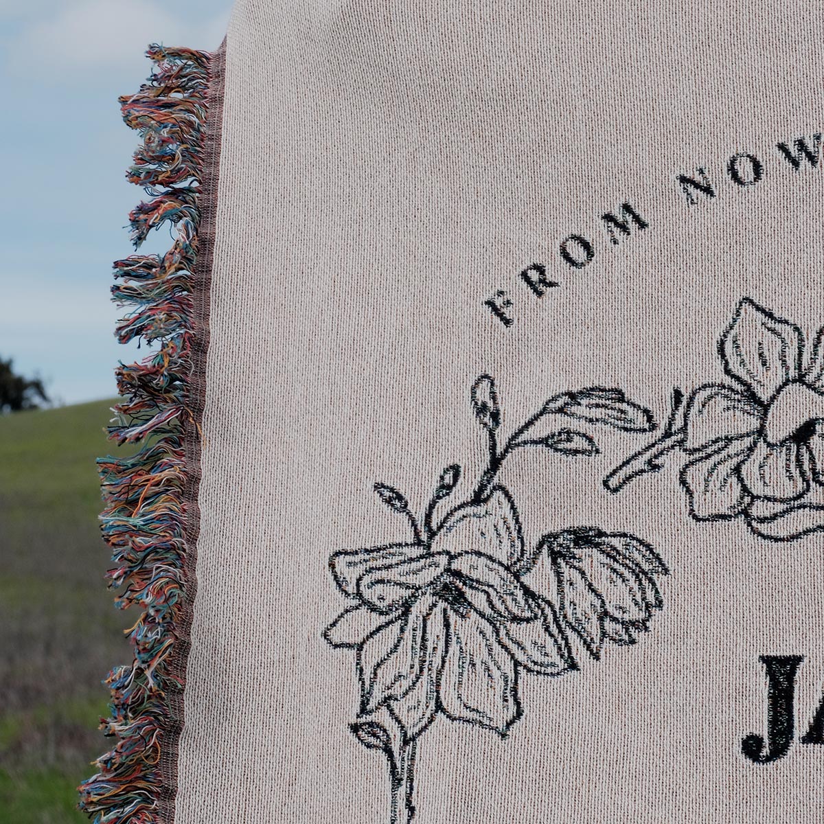 Personalized Timeless Floral Bliss Couple Woven Blanket