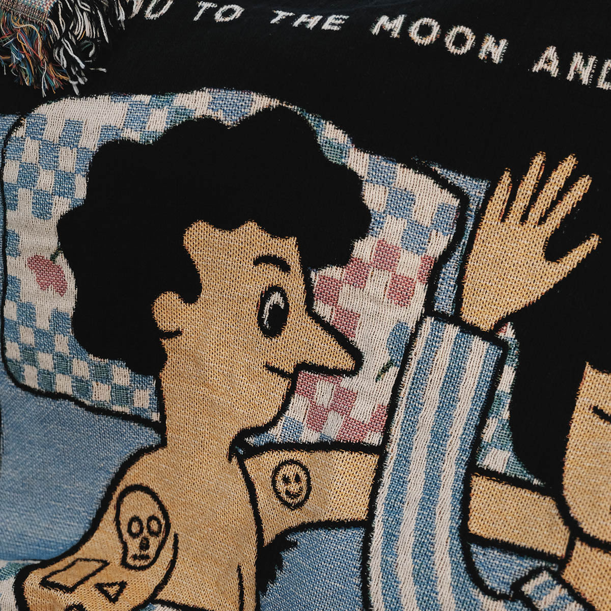 Personalized Couple In Bed Woven Blanket