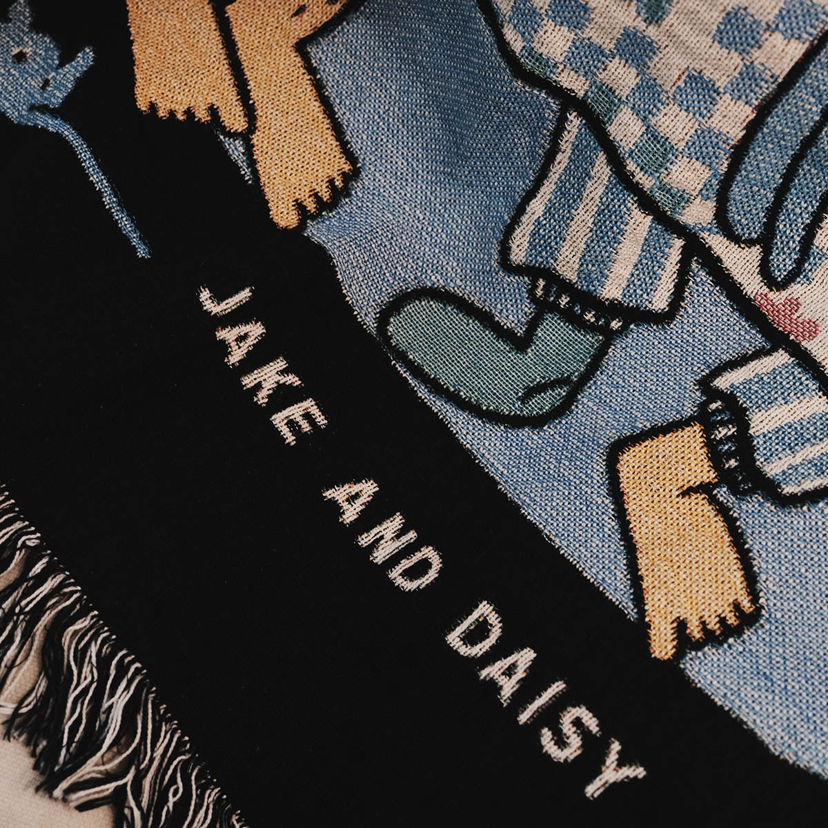 Personalized Couple In Bed Woven Blanket