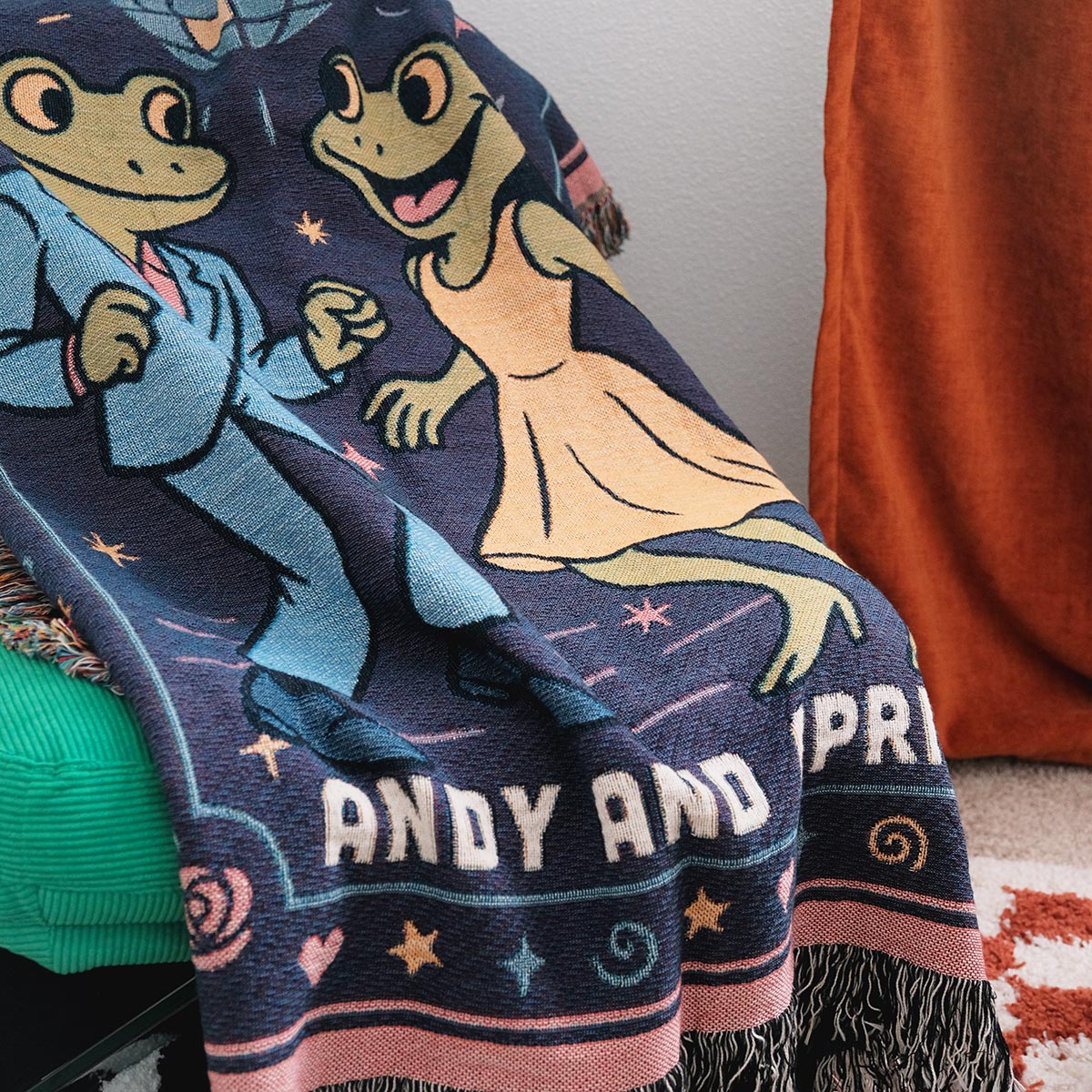 Personalized Dancing Frogs Couple Blanket