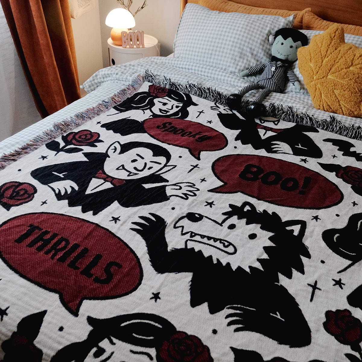 Vampire & Wolf Woven Blanket – Paws Up Monster Duo