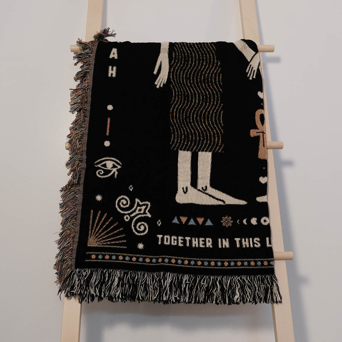 Personalized Egyptian Inspired Couple Woven Blanket