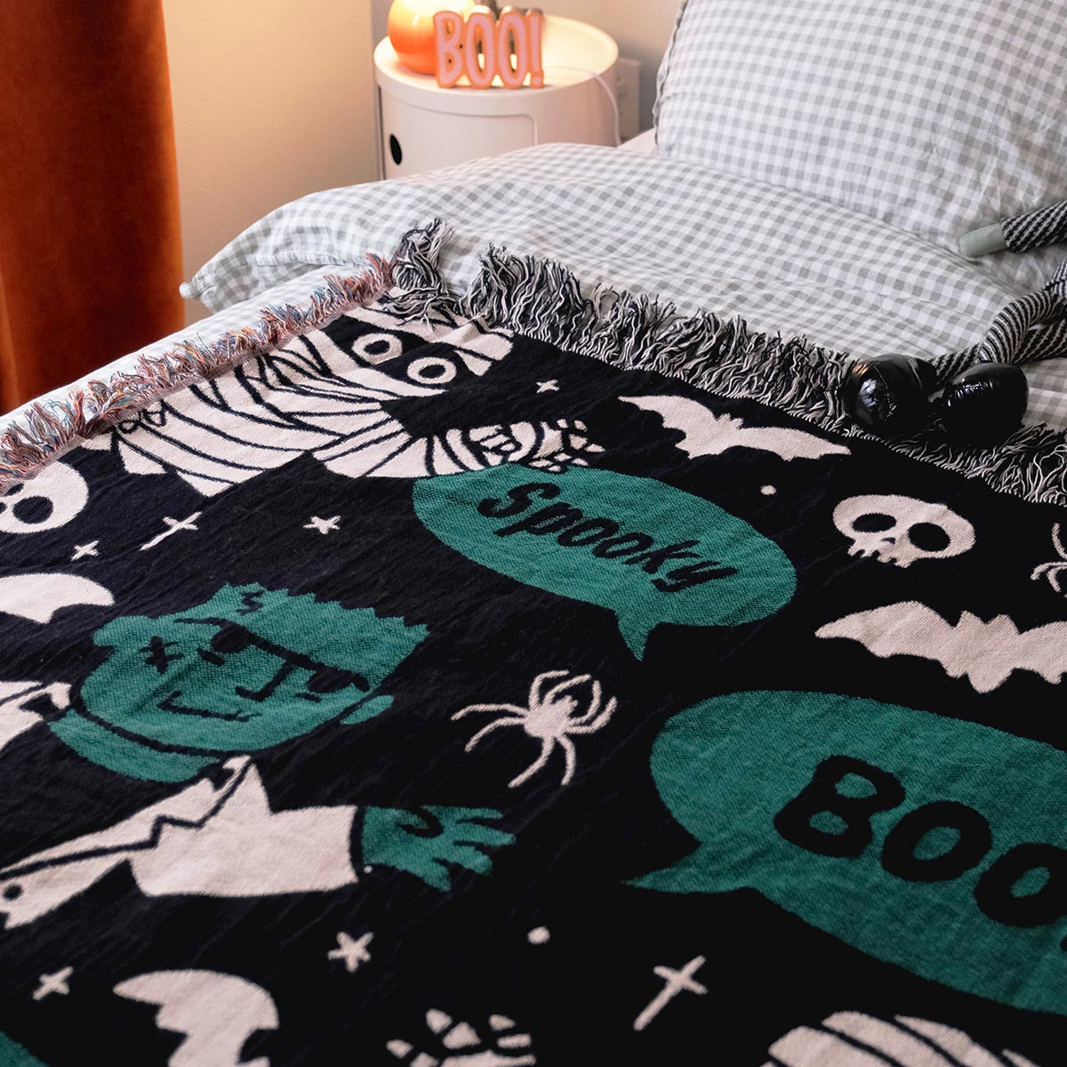 Frankenstein & Mummy Woven Blanket – Paws Up Monster Duo