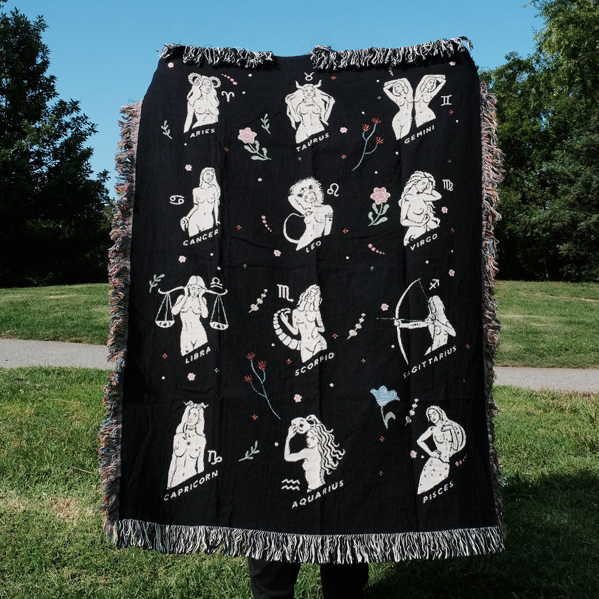 Goddess Zodiac Signs Couple Blanket - Relatable Basic