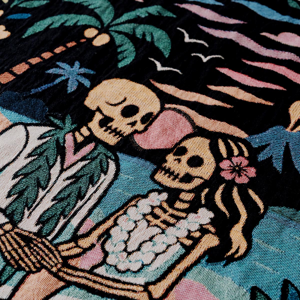 Personalized Skeleton Lovers’ Island Escape Couple Blanket