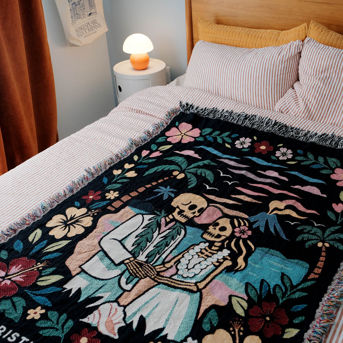 Personalized Skeleton Lovers’ Island Escape Couple Blanket
