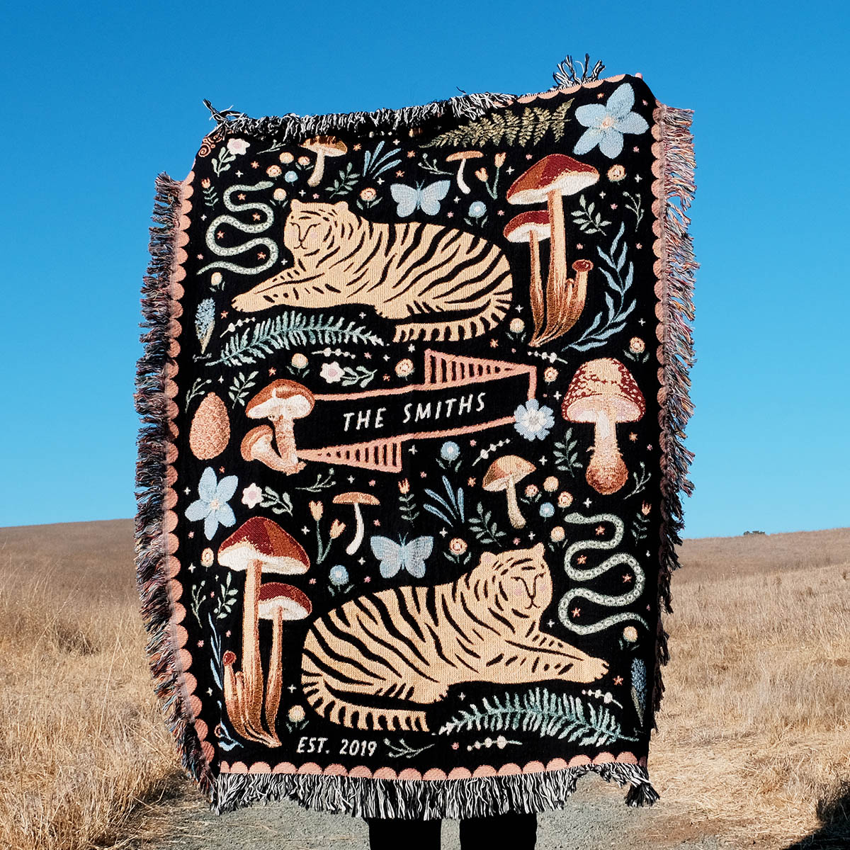 Magical Land Animal Cottagecore Personalized Woven Blanket - Relatable Basic