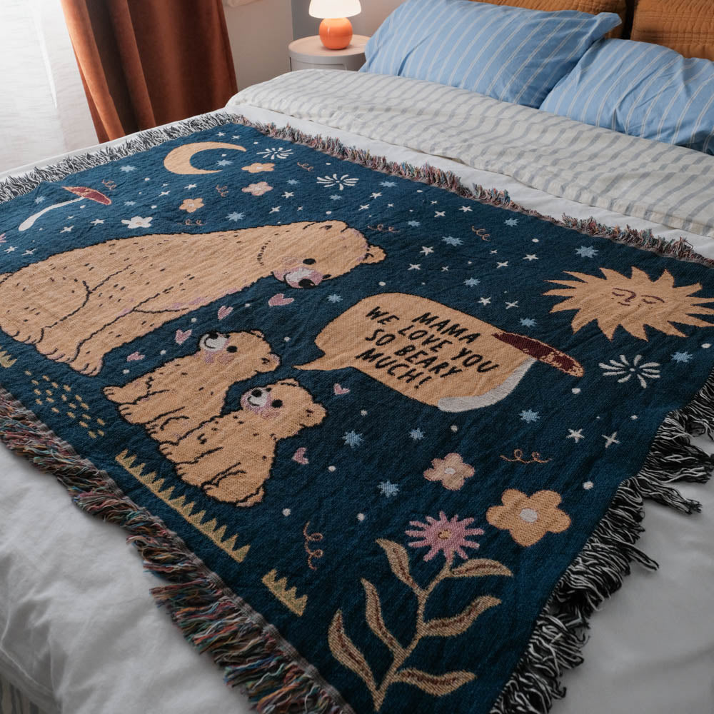 Personalized Mama Bear & Cubs Blanket - Relatable Basic
