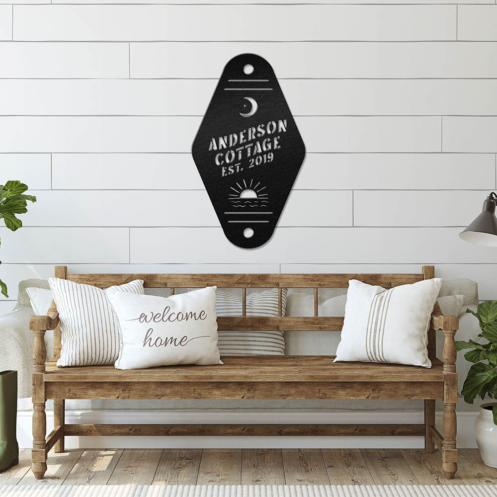 Personalized Motel Key Steel Die Cut Wall Sign