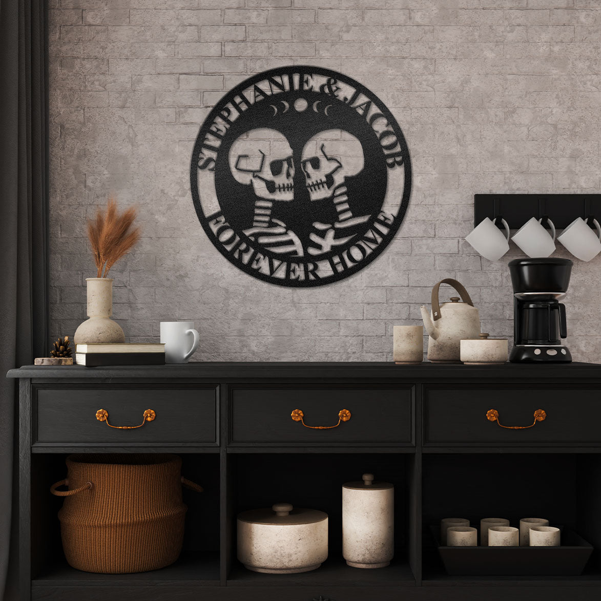 Personalized Couple Skeletons Steel Die Cut Wall Sign