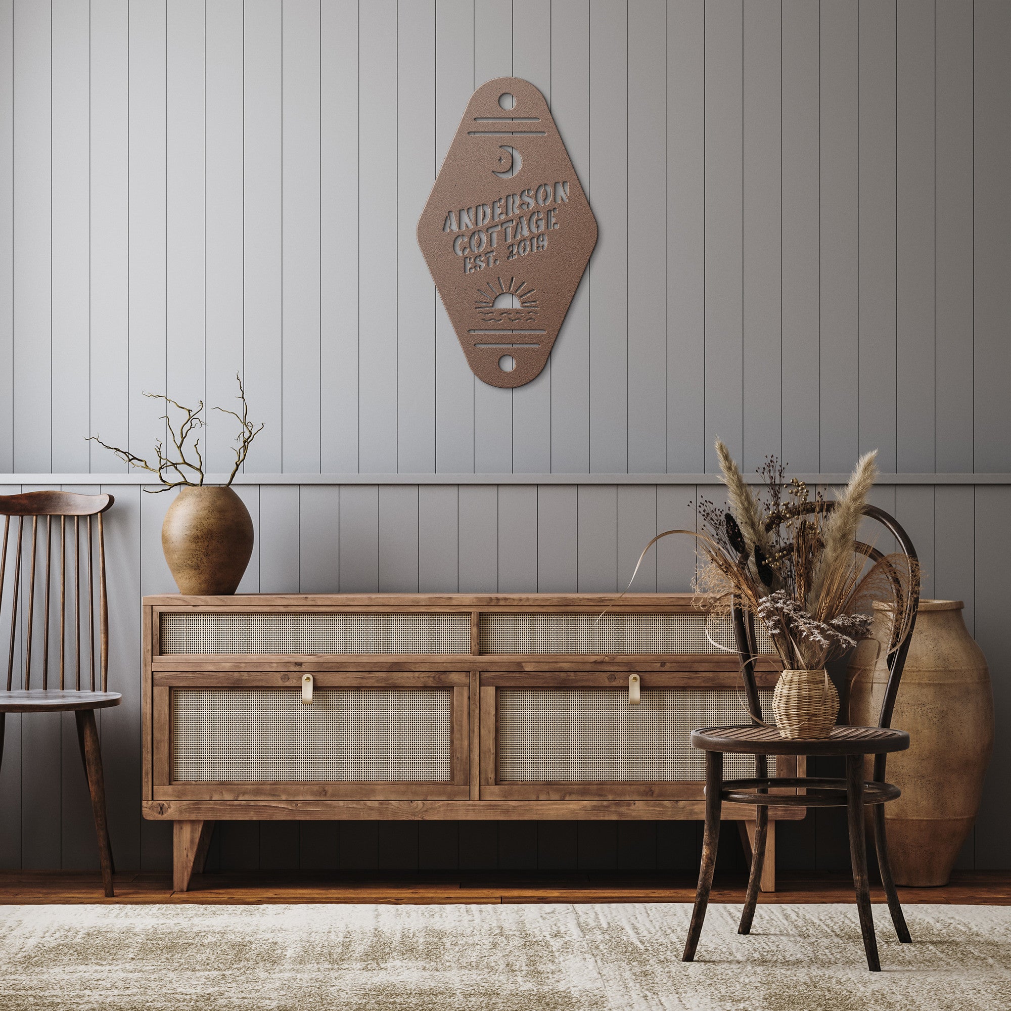 Personalized Motel Key Steel Die Cut Wall Sign