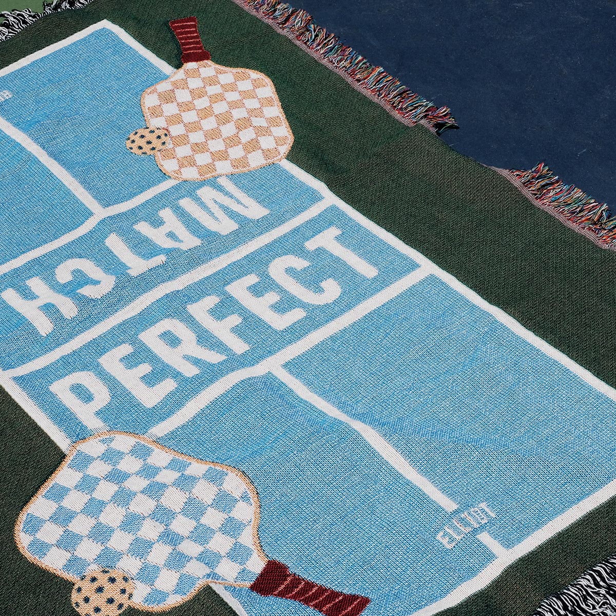 Personalized Pickleball Couple Woven Blanket