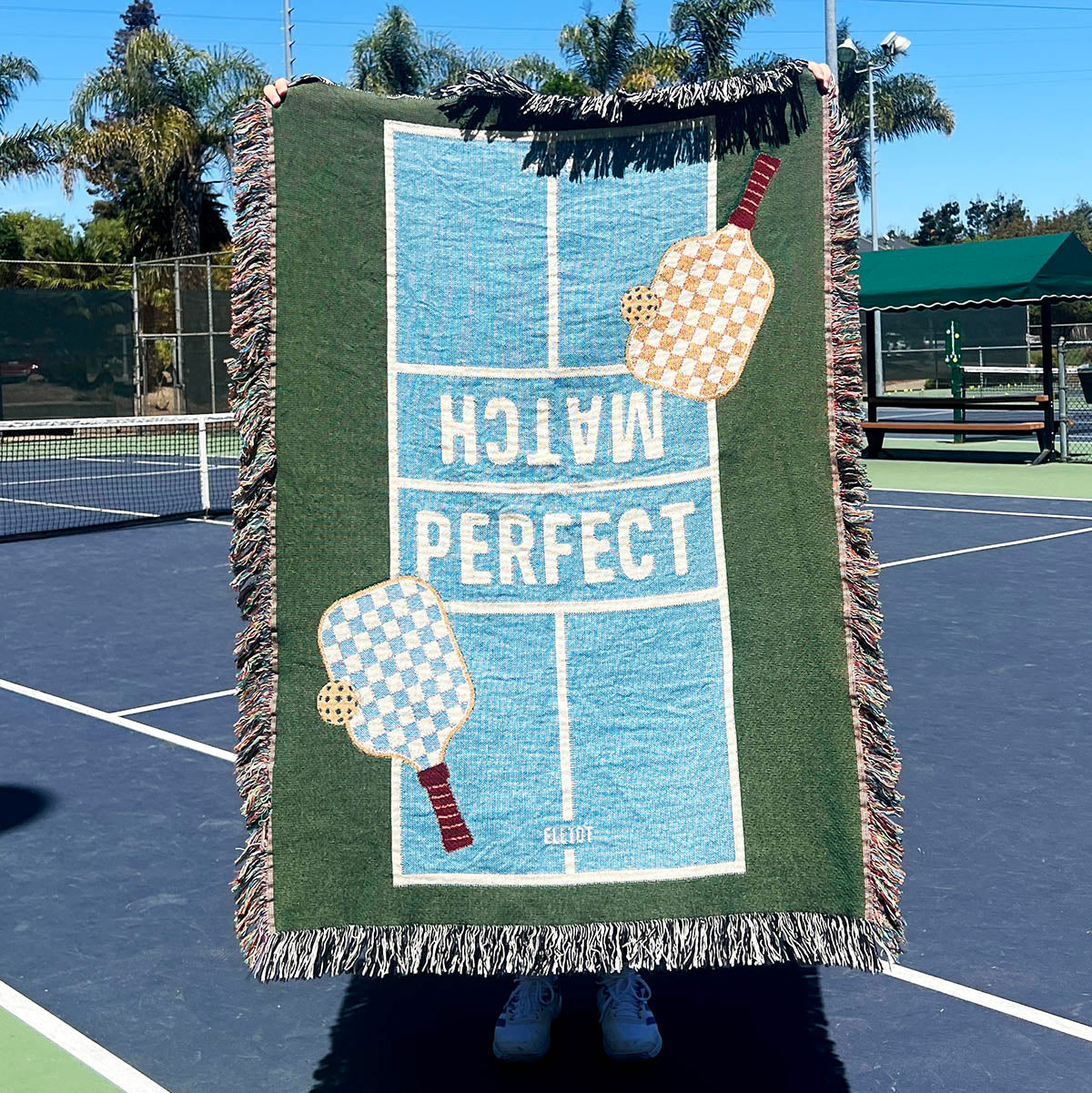 Personalized Pickleball Couple Woven Blanket