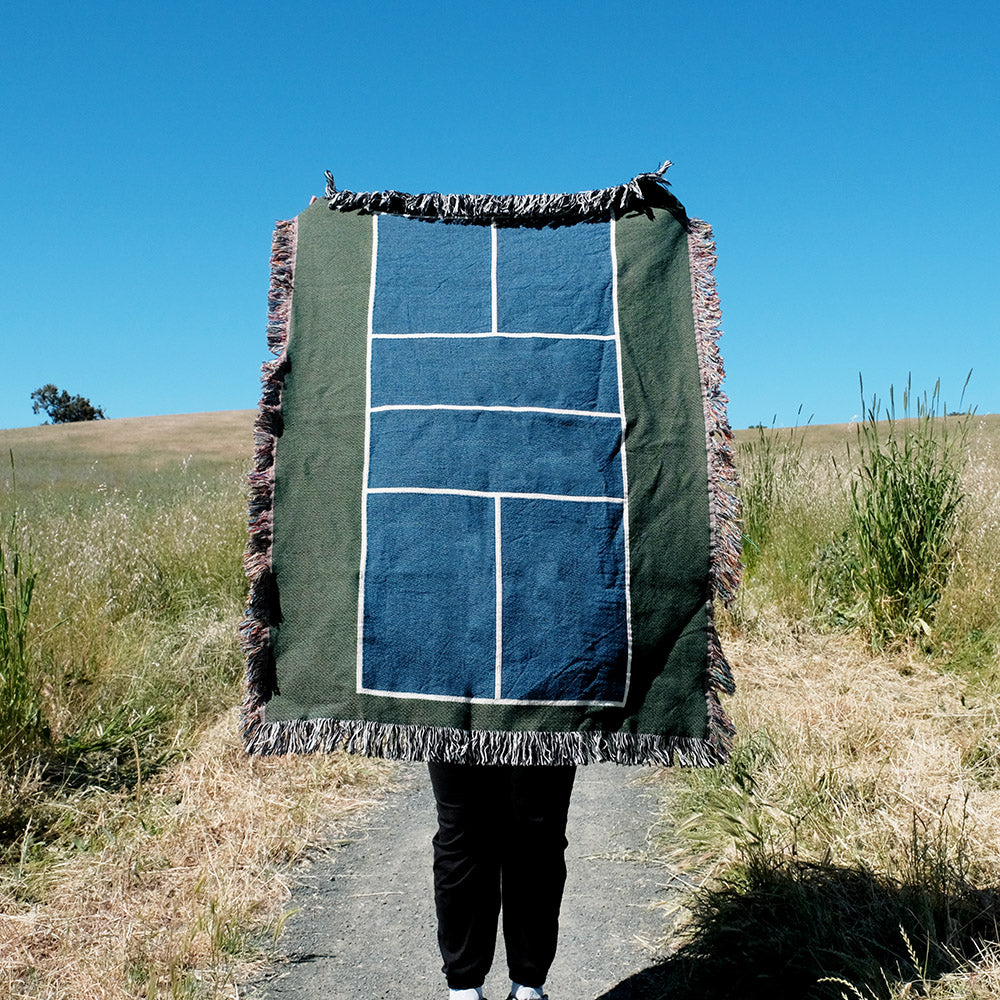 Pickleball Court Woven Blanket