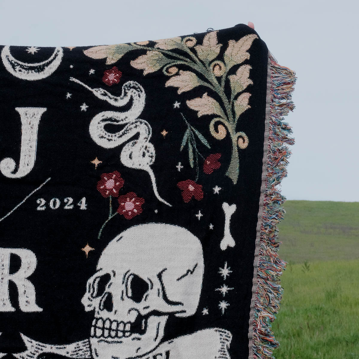 His and Hers Skulls Personalized Woven Blanket