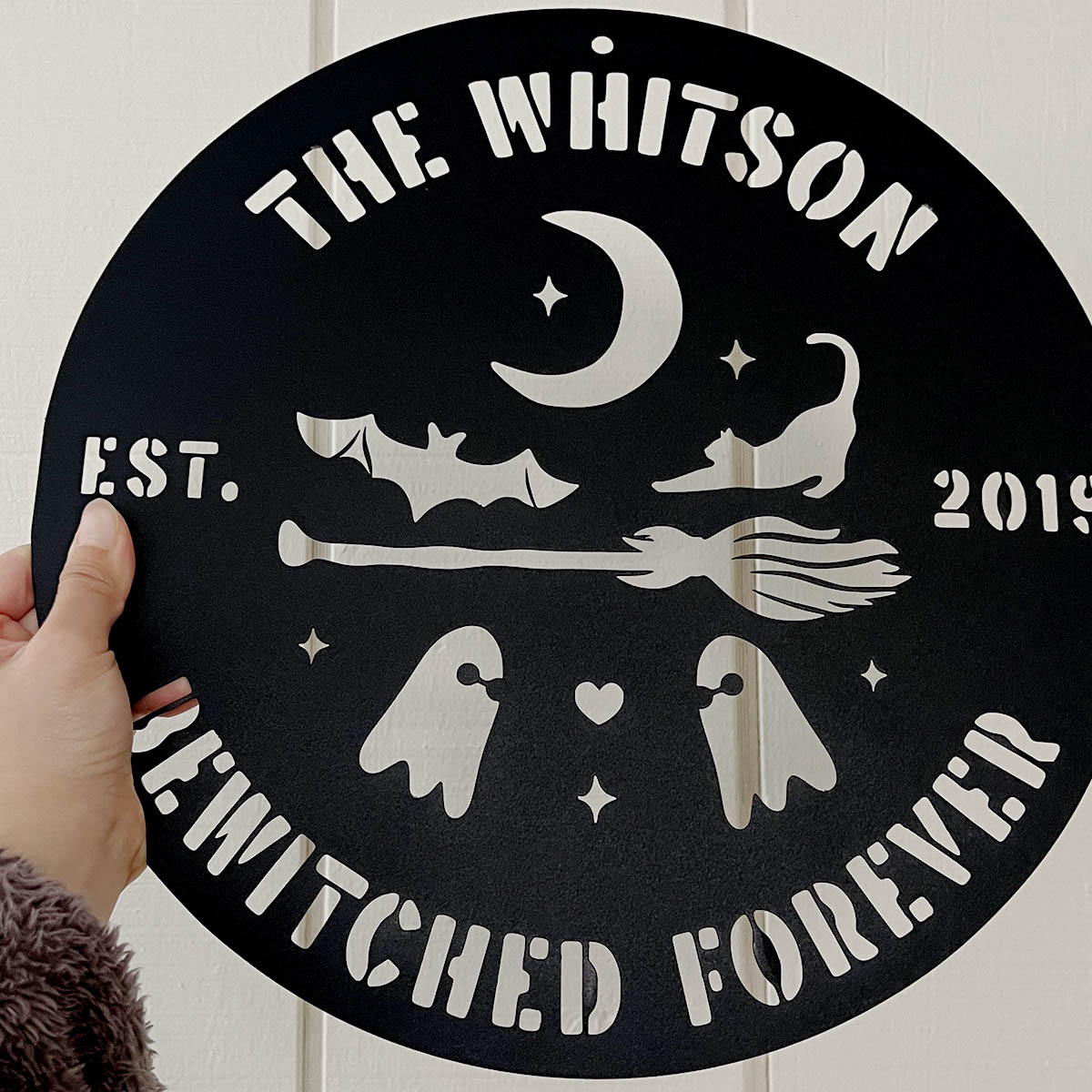 Personalized Spooky Couple Steel Die Cut Wall Sign