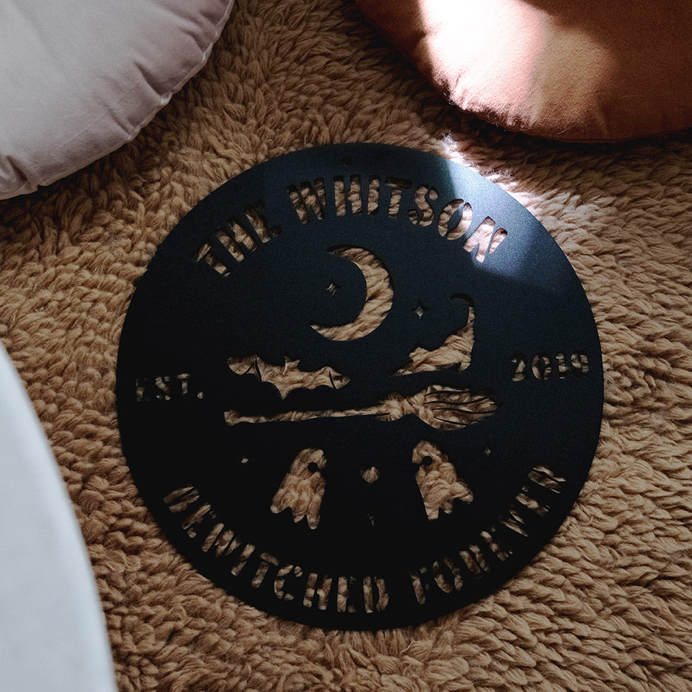 Personalized Spooky Couple Steel Die Cut Wall Sign