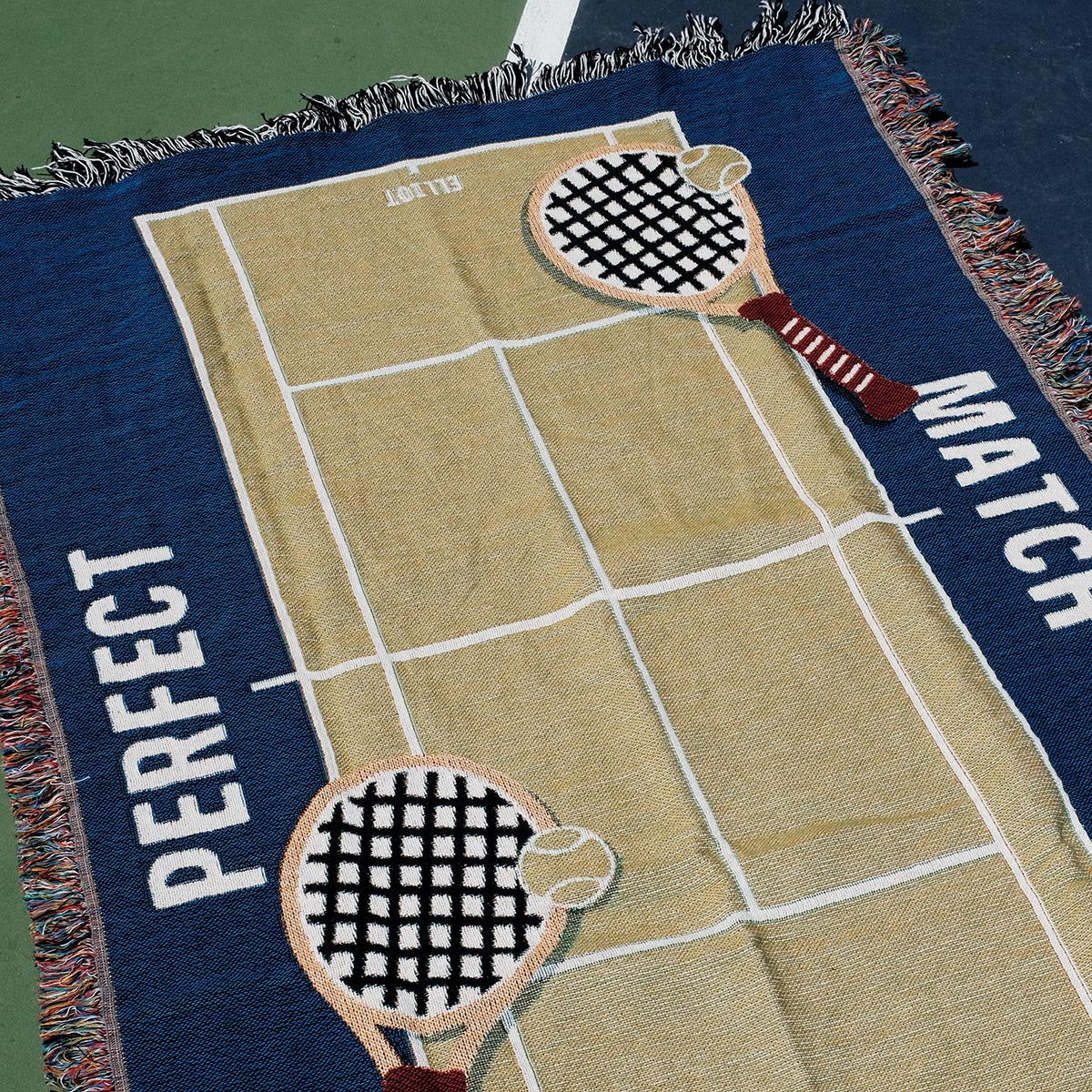 Personalized Tennis Couple Woven Blanket