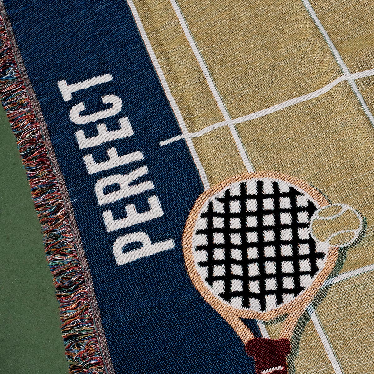 Personalized Tennis Couple Woven Blanket