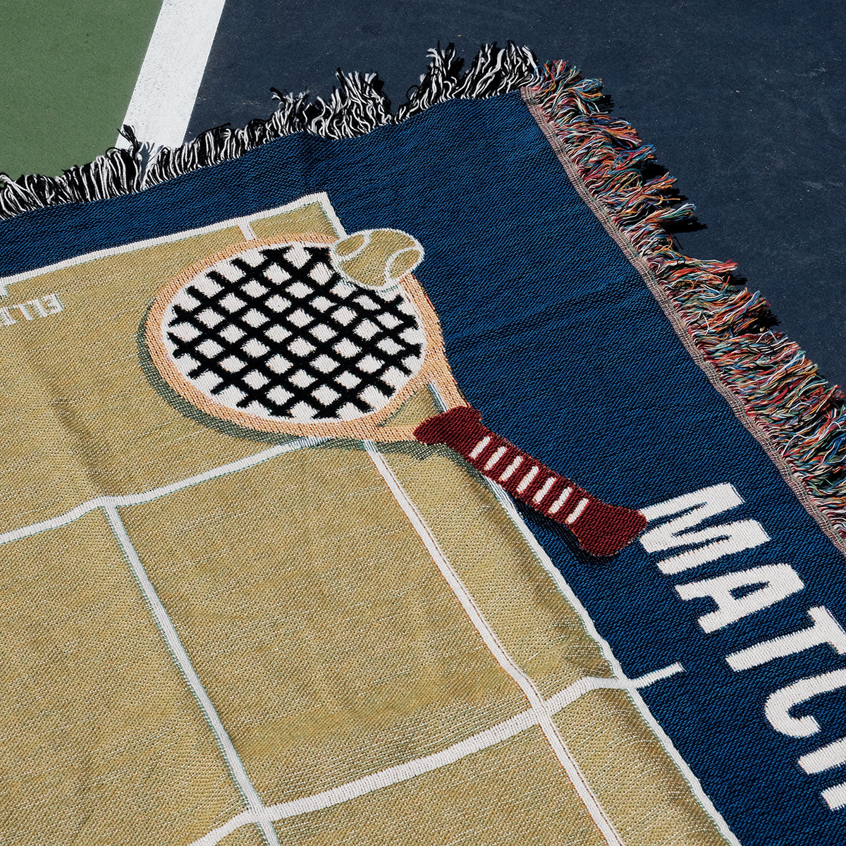 Personalized Tennis Couple Woven Blanket