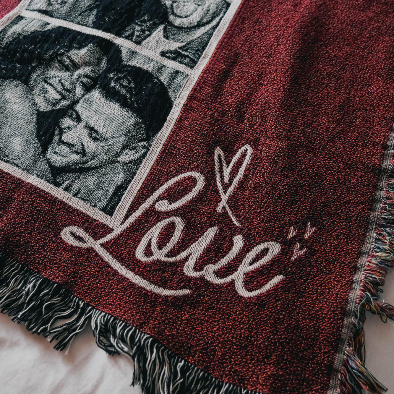 Personalized Couple Photobooth Woven Blanket - Relatable Basic