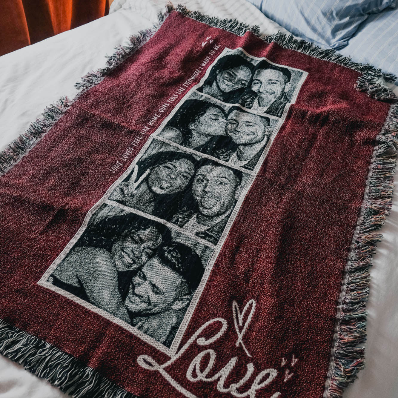 Personalized Couple Photobooth Woven Blanket - Relatable Basic