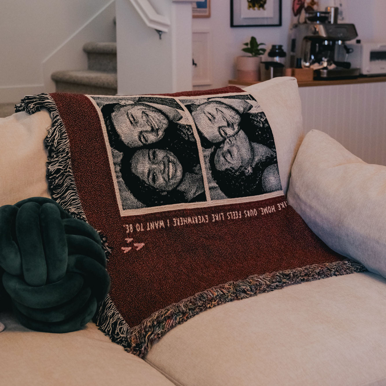 Personalized Couple Photobooth Woven Blanket - Relatable Basic