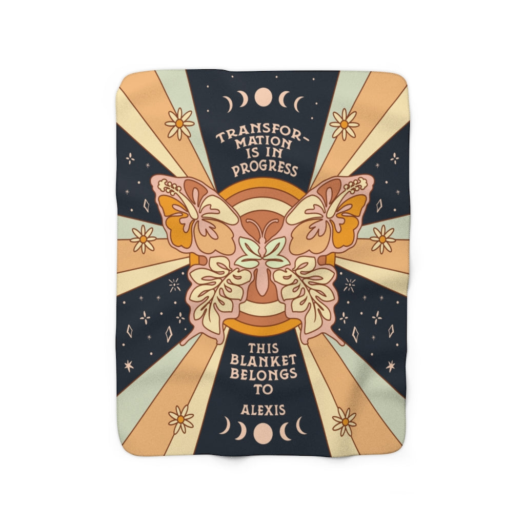 Personalized Butterfly Transformation Fleece Blanket - Fleece - Personalized Gifts for Couples, Custom Birthday Gifts, Custom Anniversary Gifts | Relatable Basic