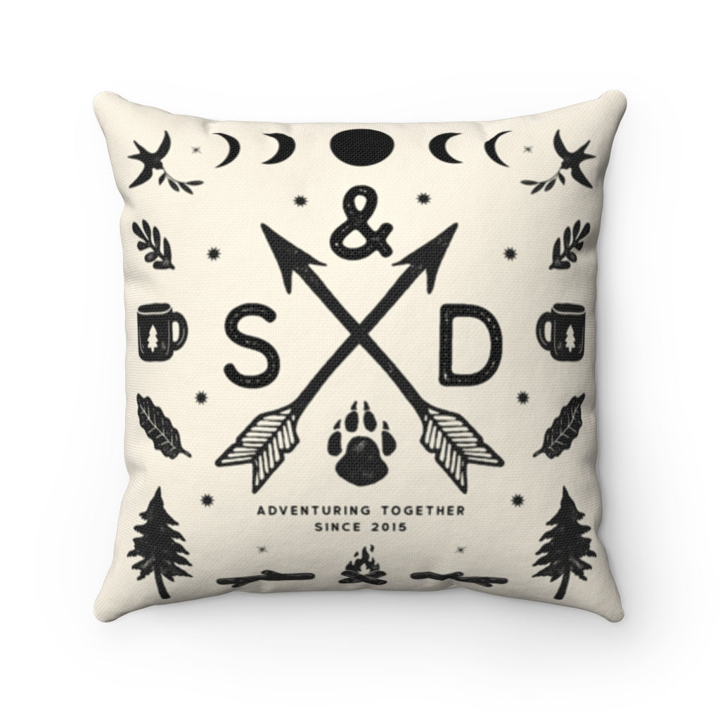 Personalized Couple Adventure Initials Pillow - Pillow - Personalized Gifts for Couples, Custom Birthday Gifts, Custom Anniversary Gifts | Relatable Basic