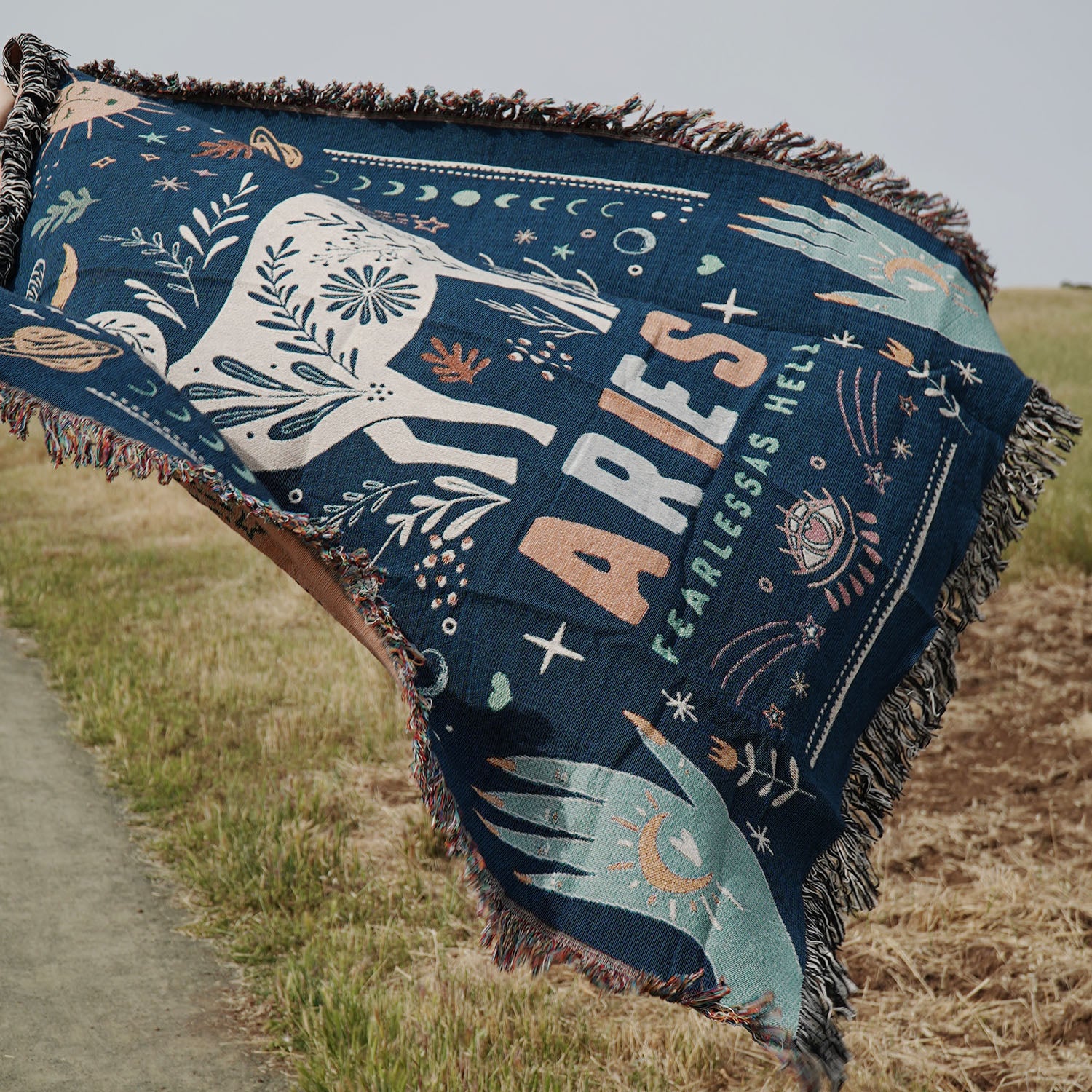Aries Zodiac Woven Blanket - Woven - Personalized Gifts for Couples, Custom Birthday Gifts, Custom Anniversary Gifts | Relatable Basic