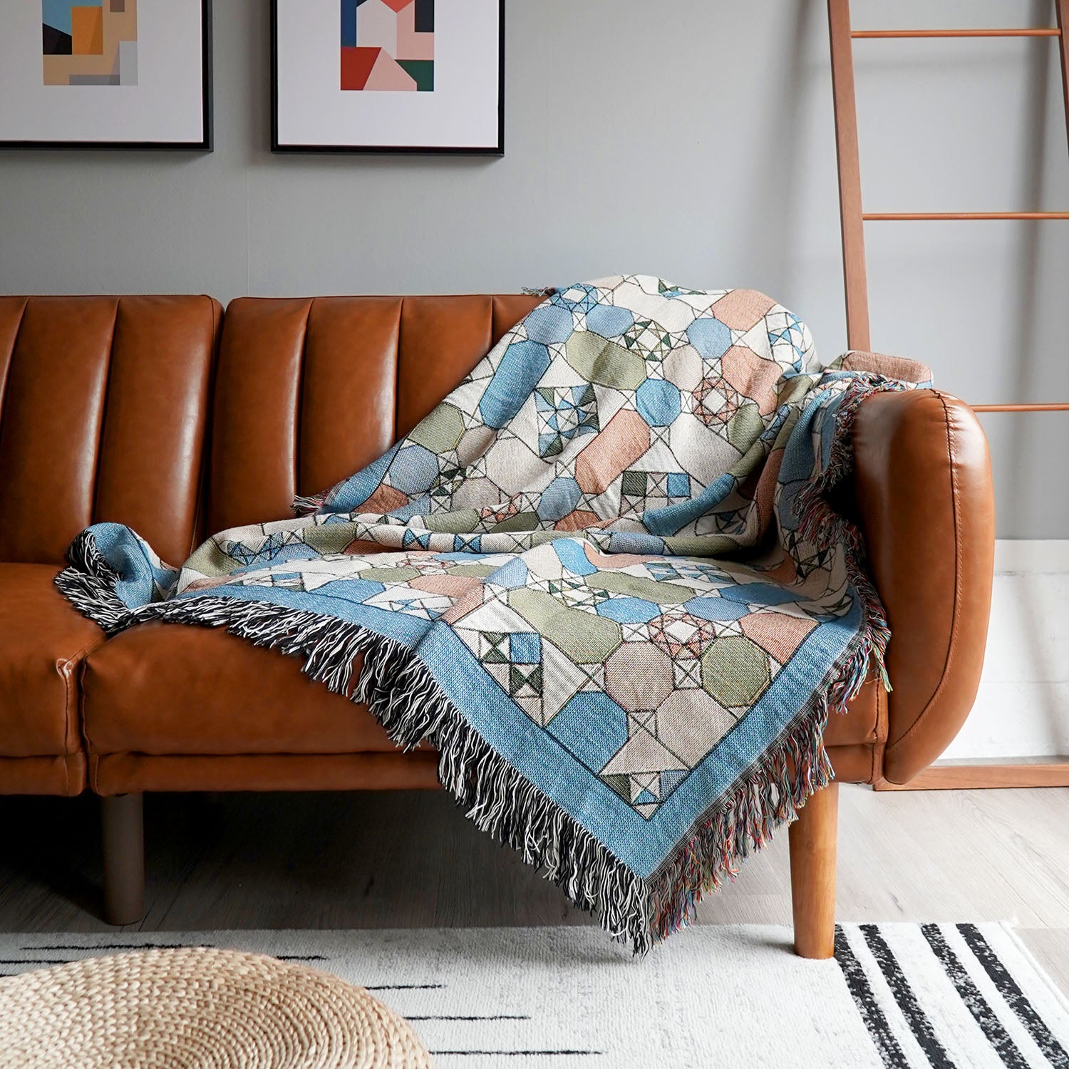 Augustine - Geometric Throw Blanket - Woven - Personalized Gifts for Couples, Custom Birthday Gifts, Custom Anniversary Gifts | Relatable Basic