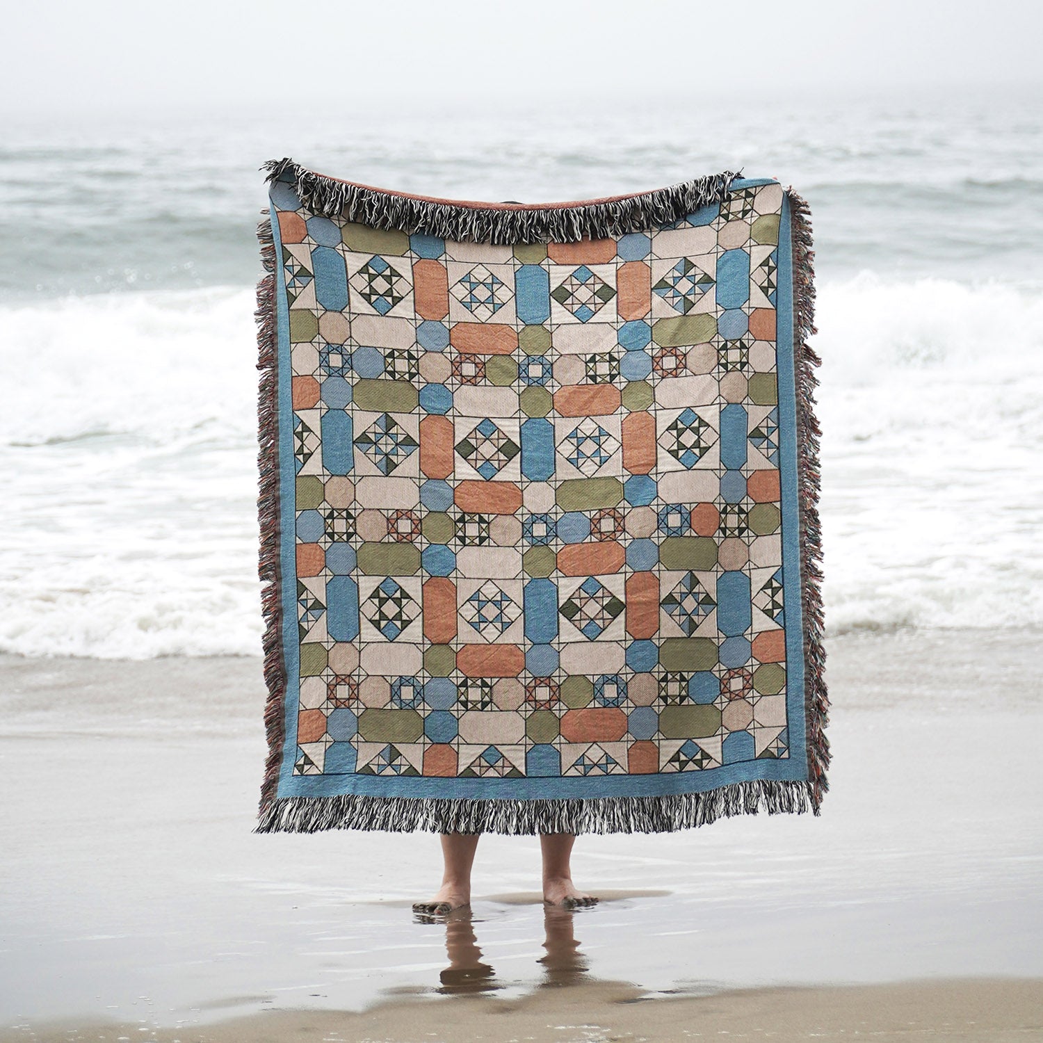 Augustine - Geometric Throw Blanket - Woven - Personalized Gifts for Couples, Custom Birthday Gifts, Custom Anniversary Gifts | Relatable Basic