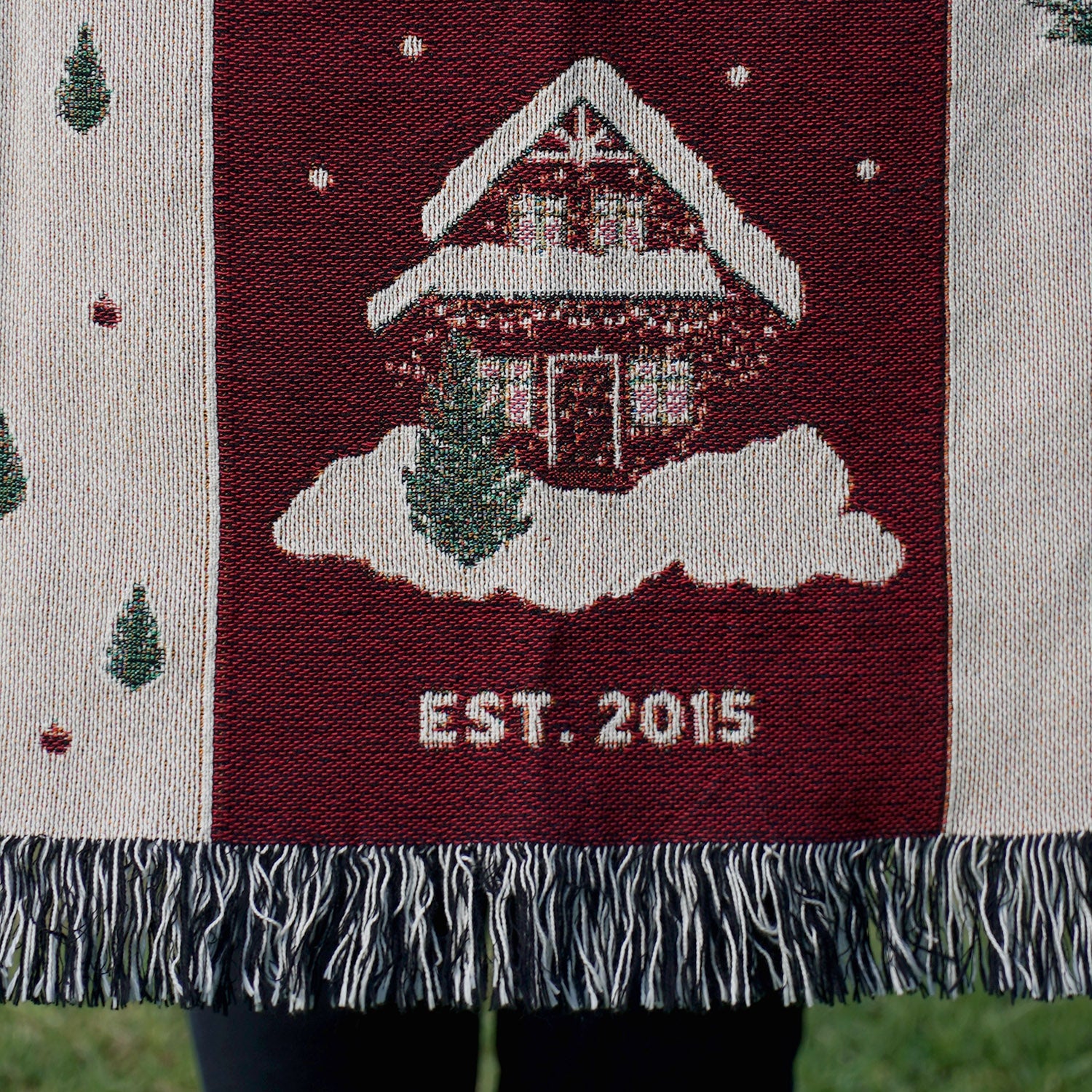 Personalized Family Name Christmas Woven Throw - Woven - Personalized Gifts for Couples, Custom Birthday Gifts, Custom Anniversary Gifts | Relatable Basic