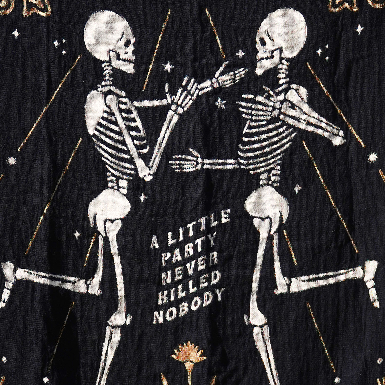 Personalized Dancing Skeleton Couple Woven Blanket - Woven - Personalized Gifts for Couples, Custom Birthday Gifts, Custom Anniversary Gifts | Relatable Basic
