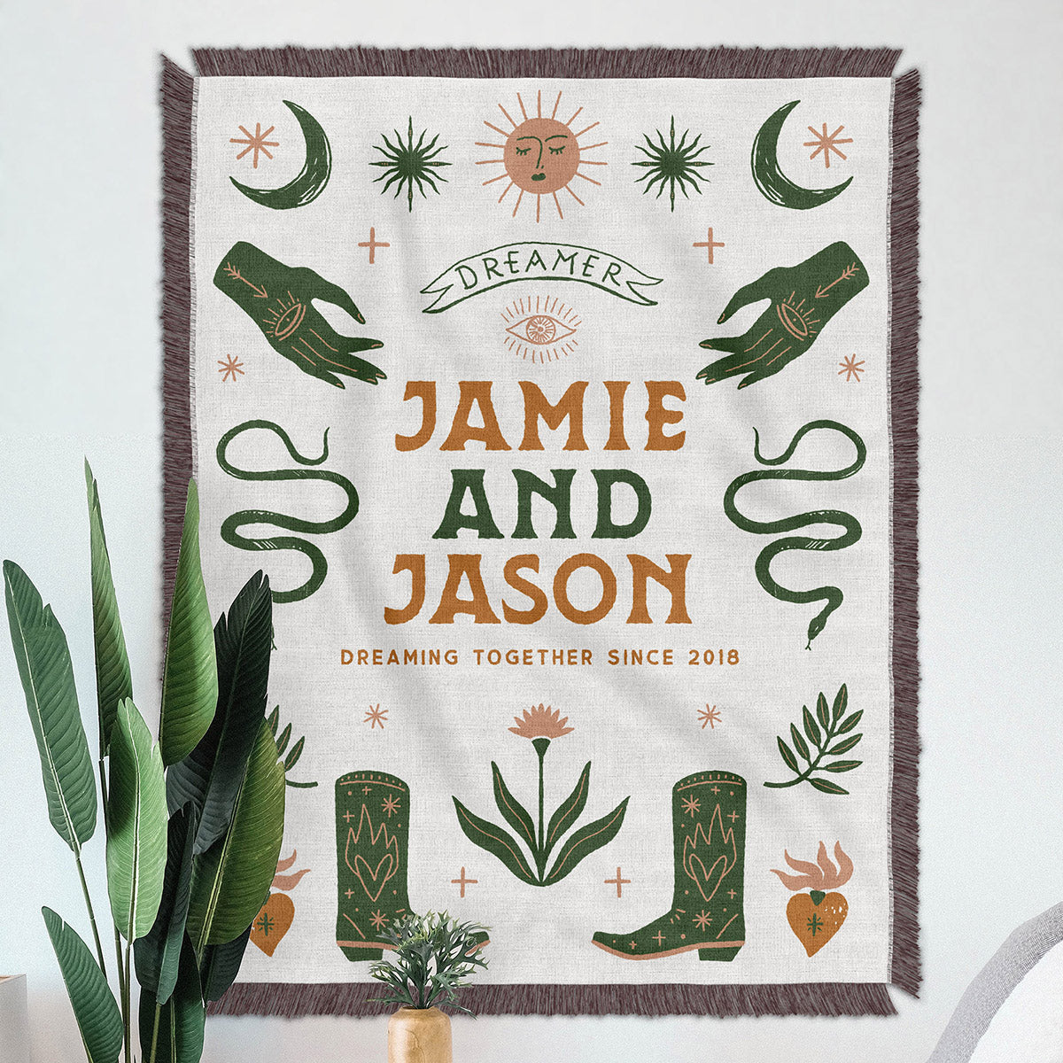 Personalized Dreamers Couple Woven Blanket - Woven - Personalized Gifts for Couples, Custom Birthday Gifts, Custom Anniversary Gifts | Relatable Basic