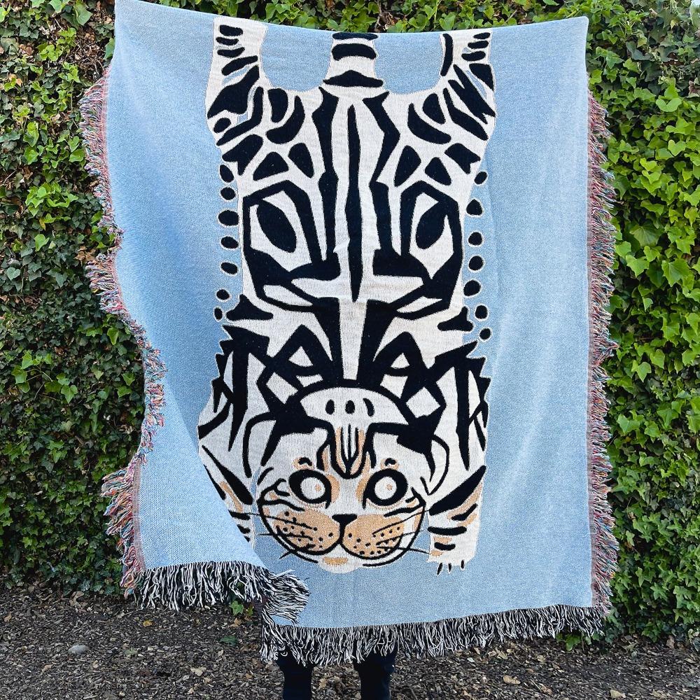 American Shorthair Woven Blanket - Woven - Personalized Gifts for Couples, Custom Birthday Gifts, Custom Anniversary Gifts | Relatable Basic