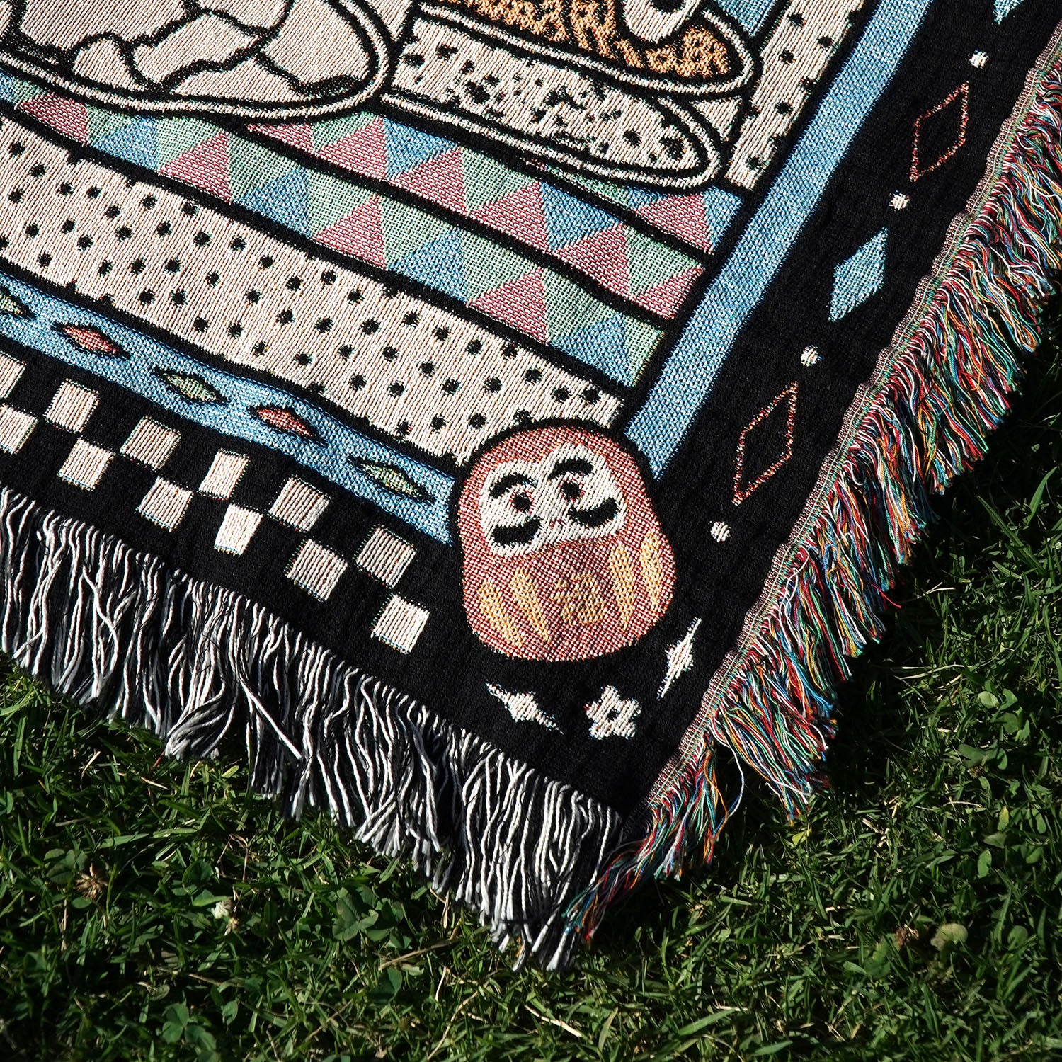 Maneki Neko Fortune Cat Woven Throw Blanket - Woven - Personalized Gifts for Couples, Custom Birthday Gifts, Custom Anniversary Gifts | Relatable Basic