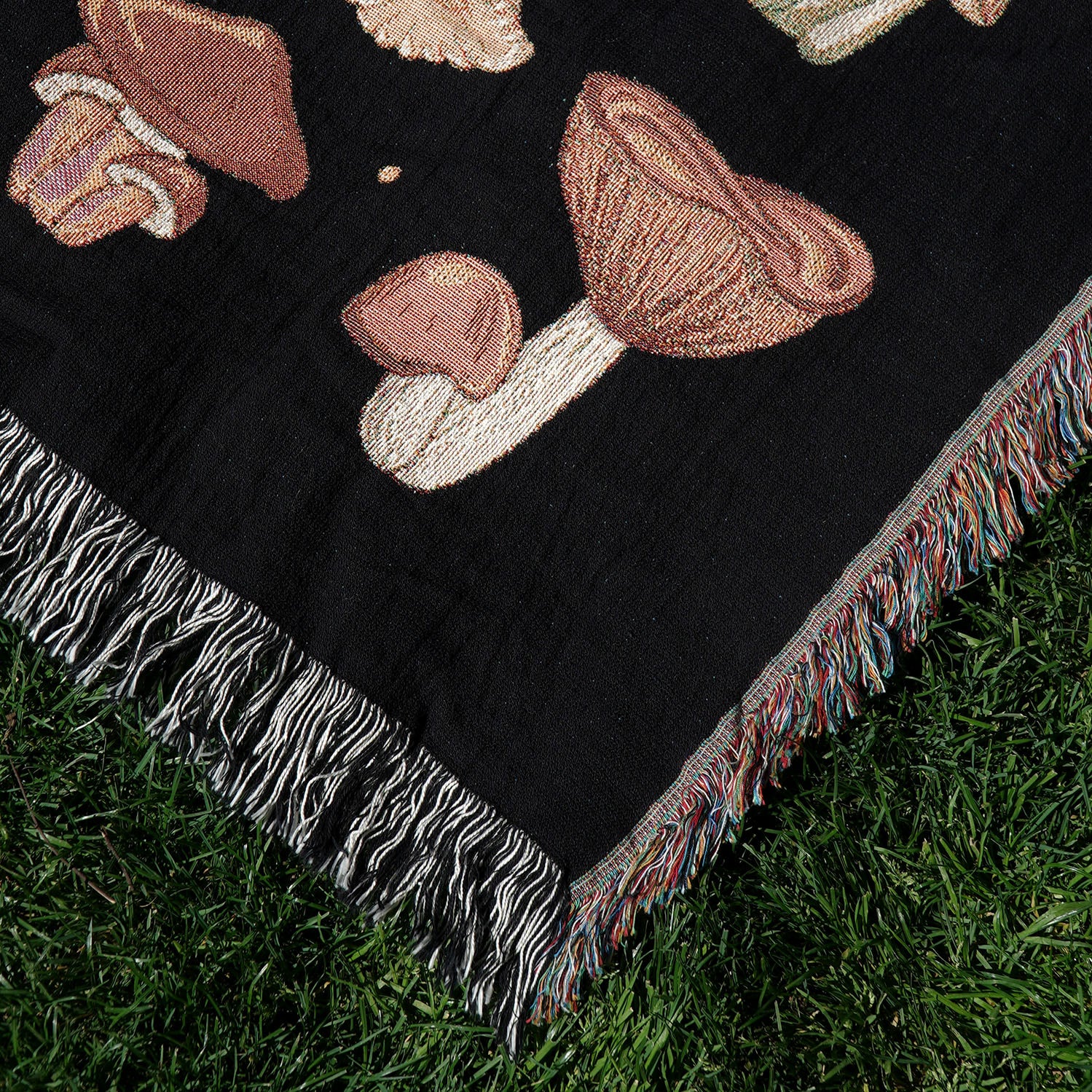 Shitake Happens Mushroom Woven Blanket - Woven - Personalized Gifts for Couples, Custom Birthday Gifts, Custom Anniversary Gifts | Relatable Basic