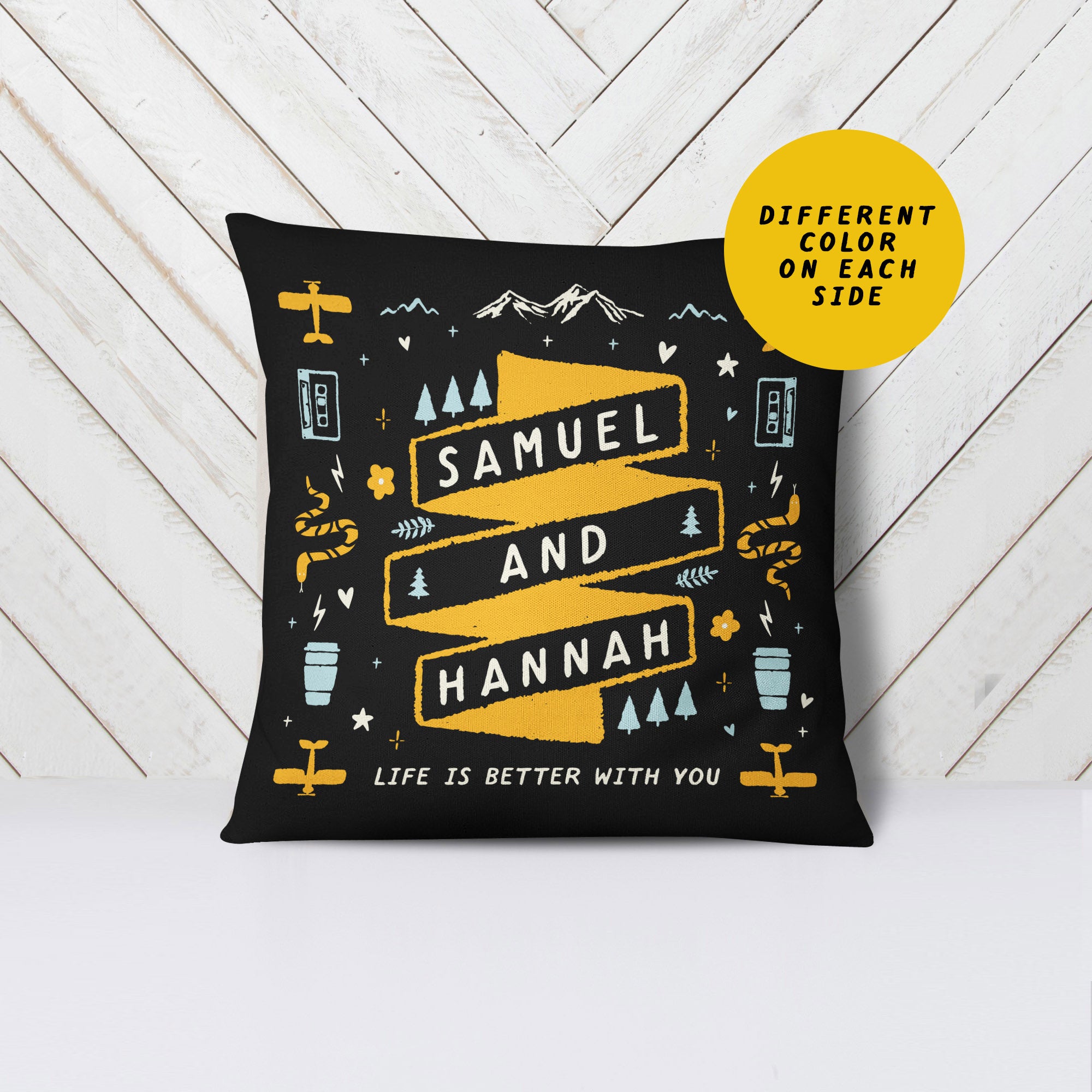 Personalized Couple Adventure Pillow - Pillow - Personalized Gifts for Couples, Custom Birthday Gifts, Custom Anniversary Gifts | Relatable Basic