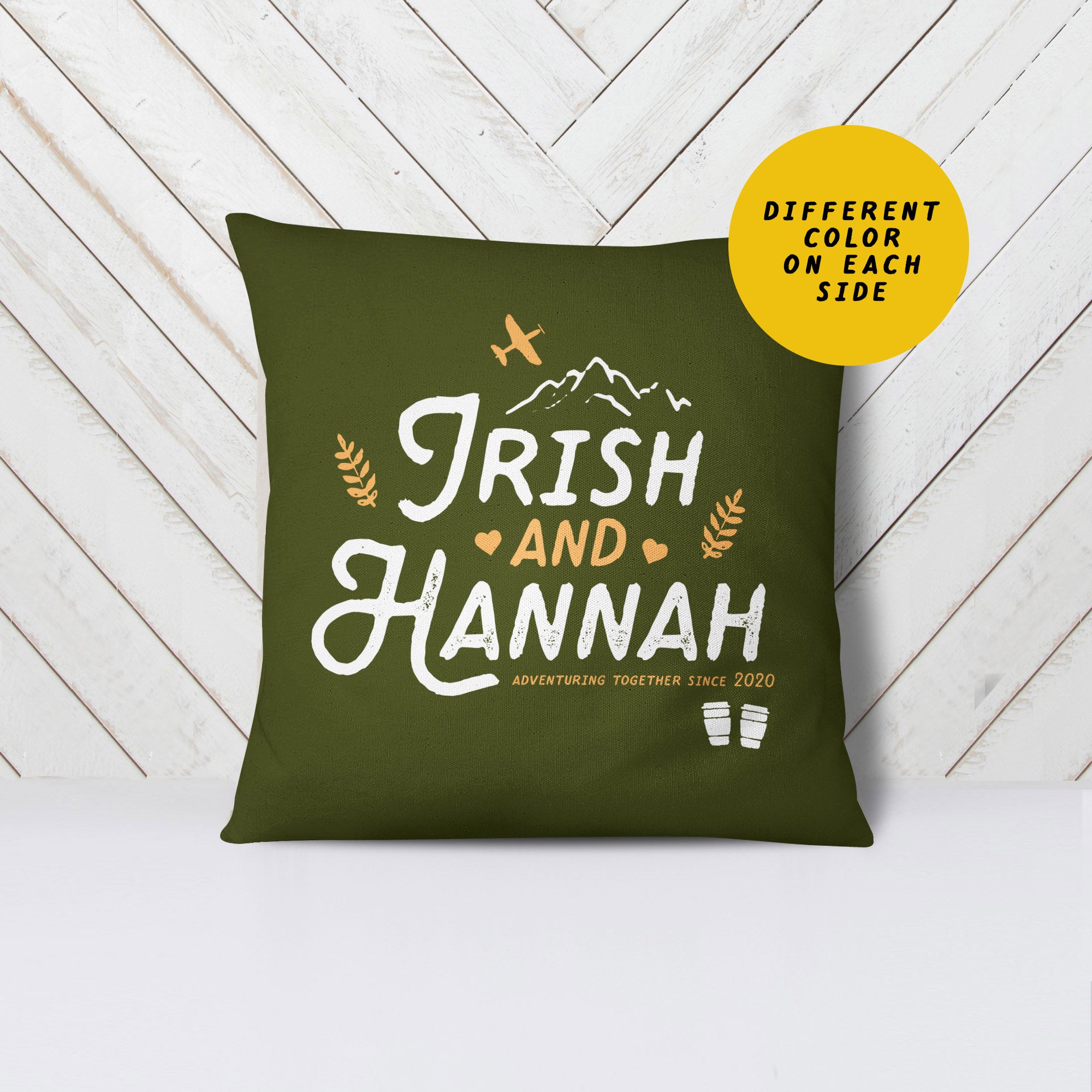 Personalized Couple Typography Pillow - Pillow - Personalized Gifts for Couples, Custom Birthday Gifts, Custom Anniversary Gifts | Relatable Basic